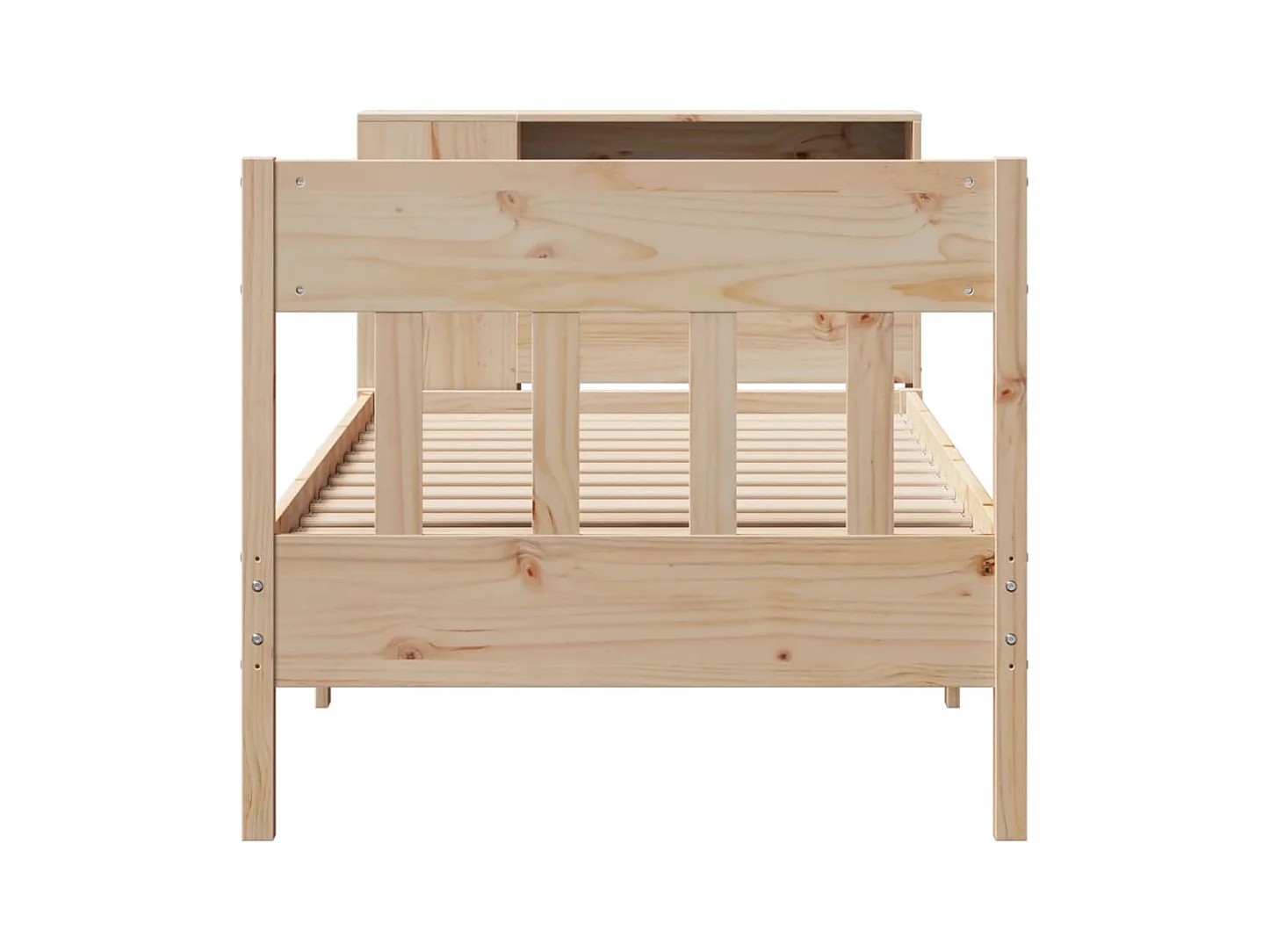 Letto a libreria senza materasso 75x190 cm in legno massello di pino