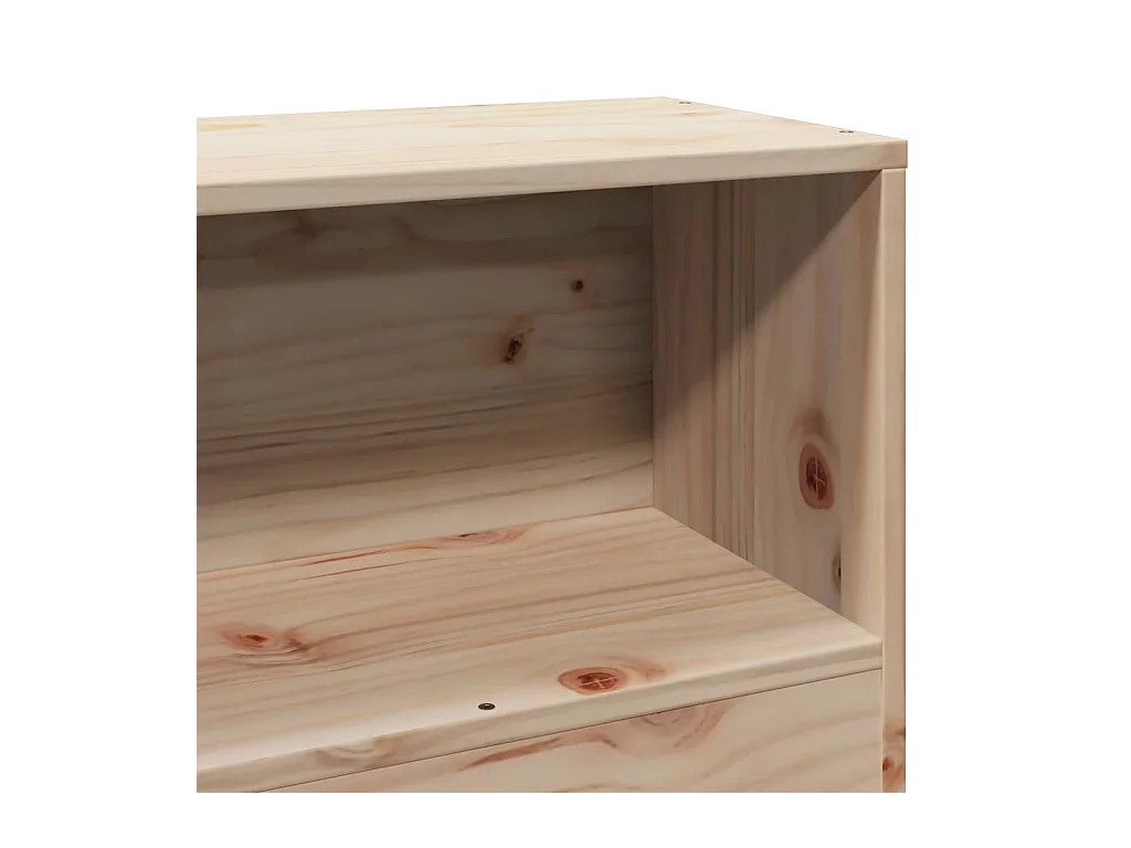 Letto a libreria senza materasso 75x190 cm in legno massello di pino