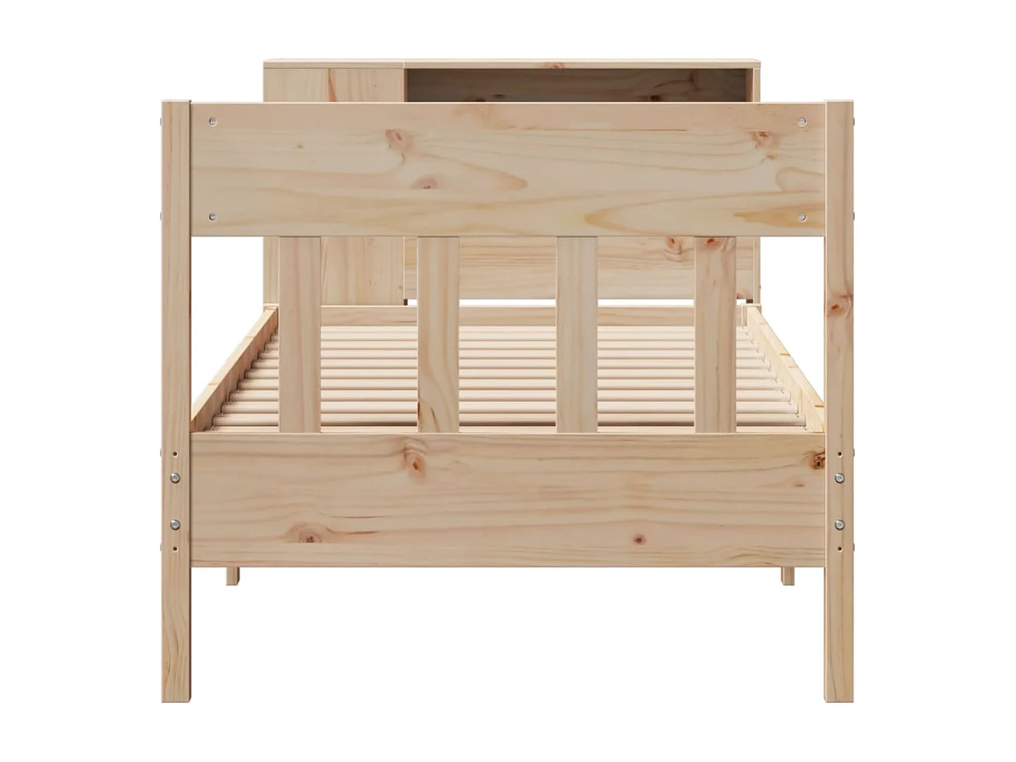 Letto a libreria senza materasso 75x190 cm in legno massello di pino
