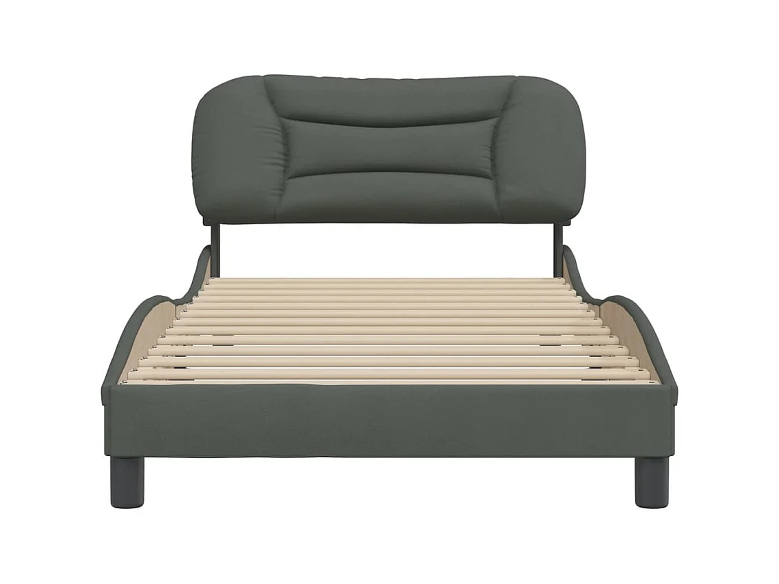Struttura letto senza materasso tessuto grigio scuro 100x200 cm