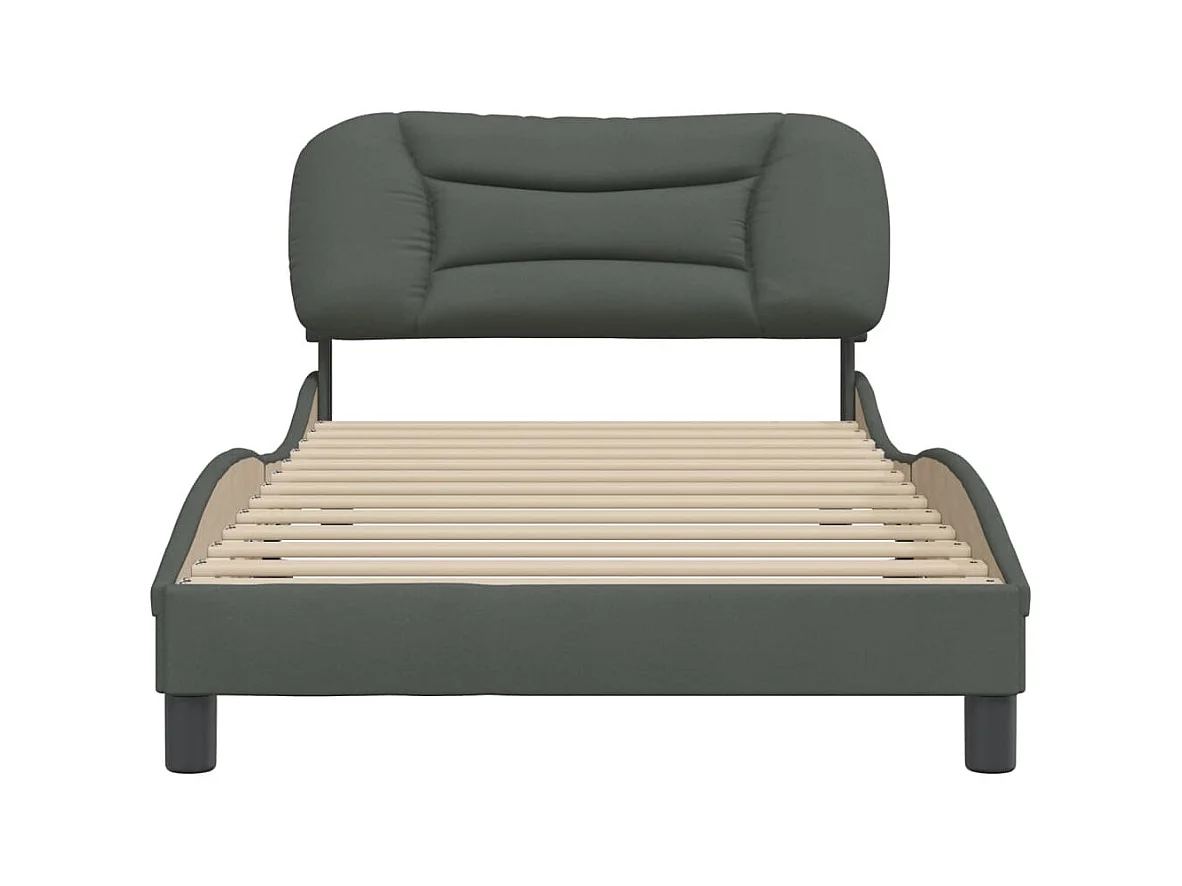 Bedframe zonder matras donkergrijs 100x200 cm stof