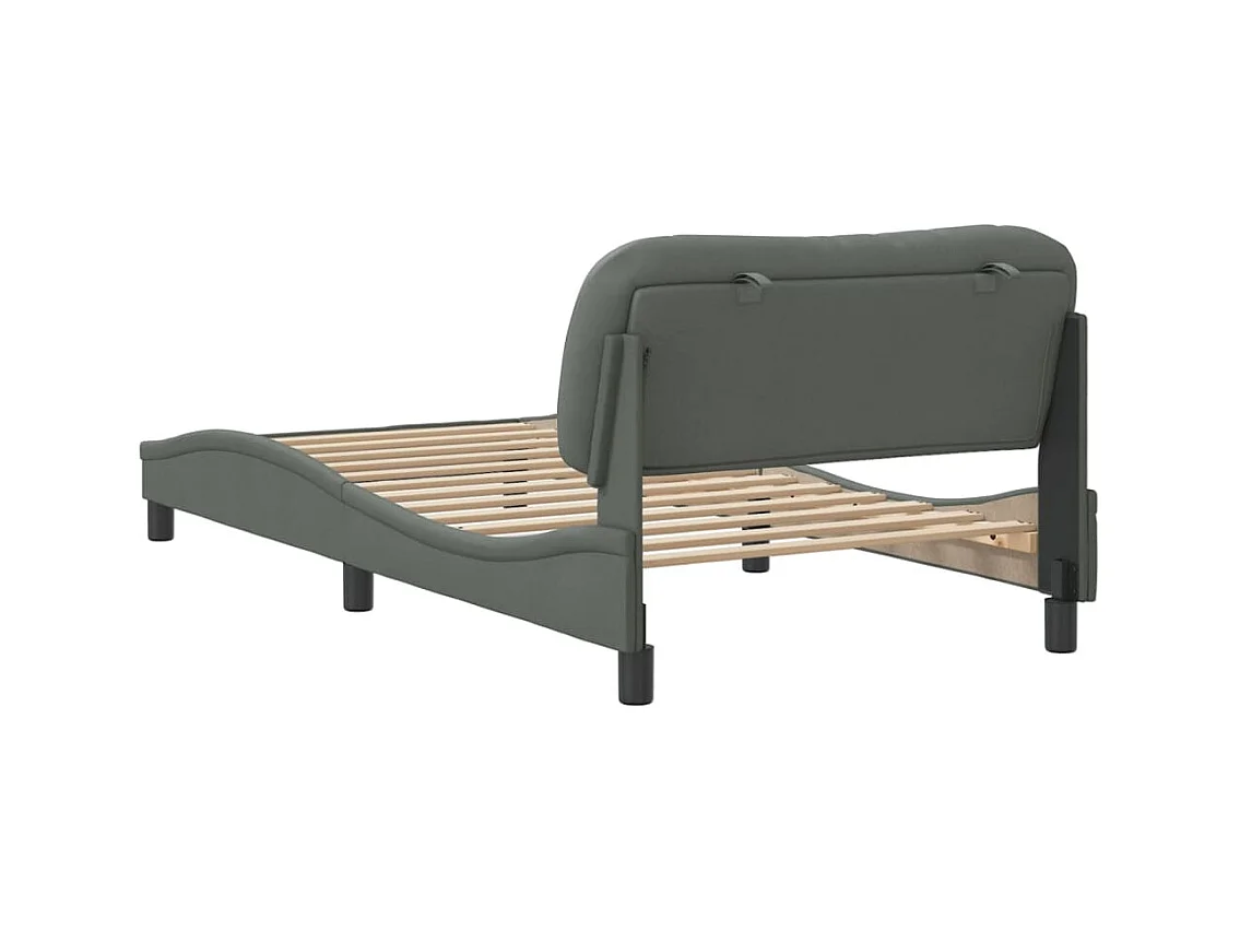 Bedframe zonder matras donkergrijs 100x200 cm stof