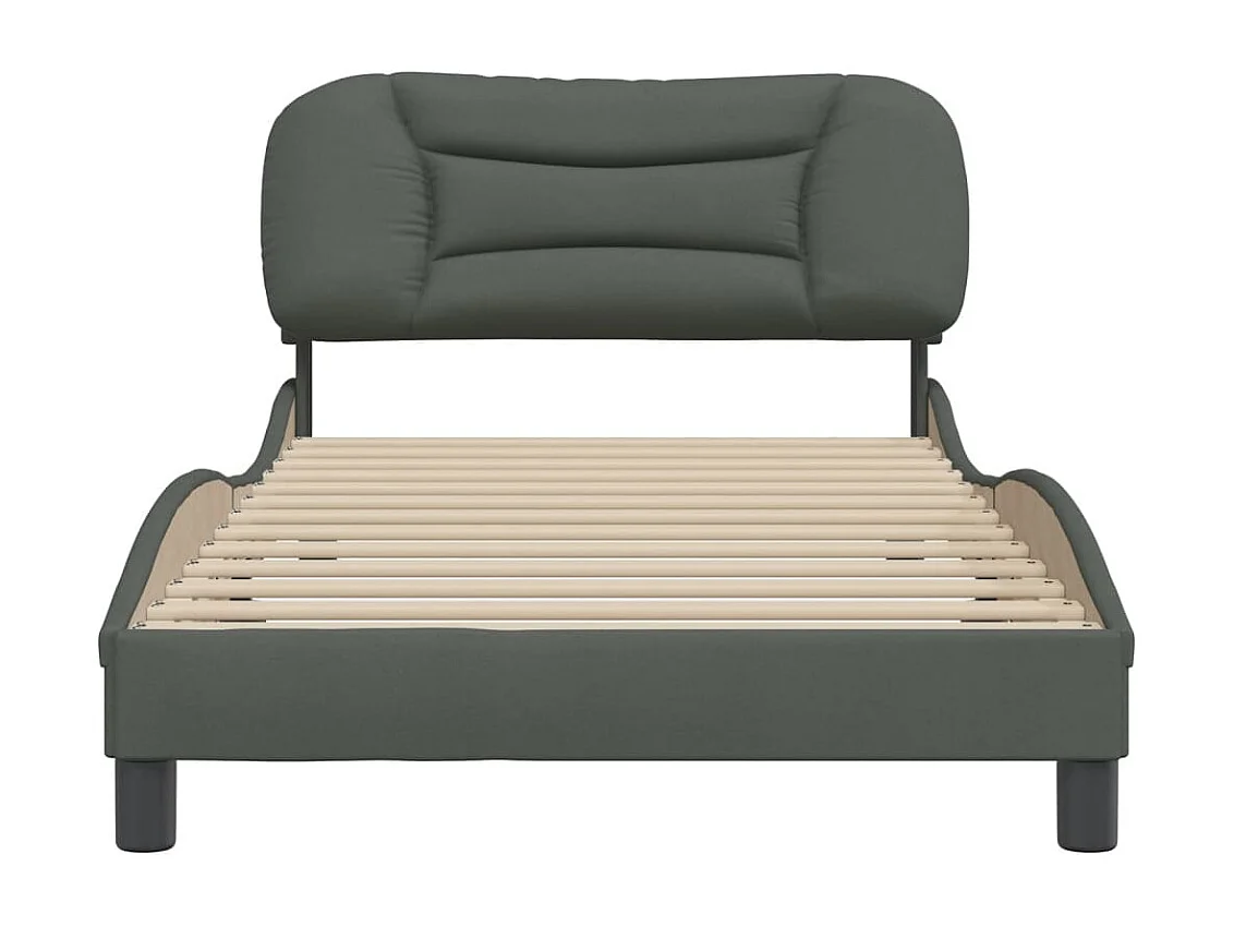 Estructura de cama sin colchón de tela gris oscuro 100x200 cm