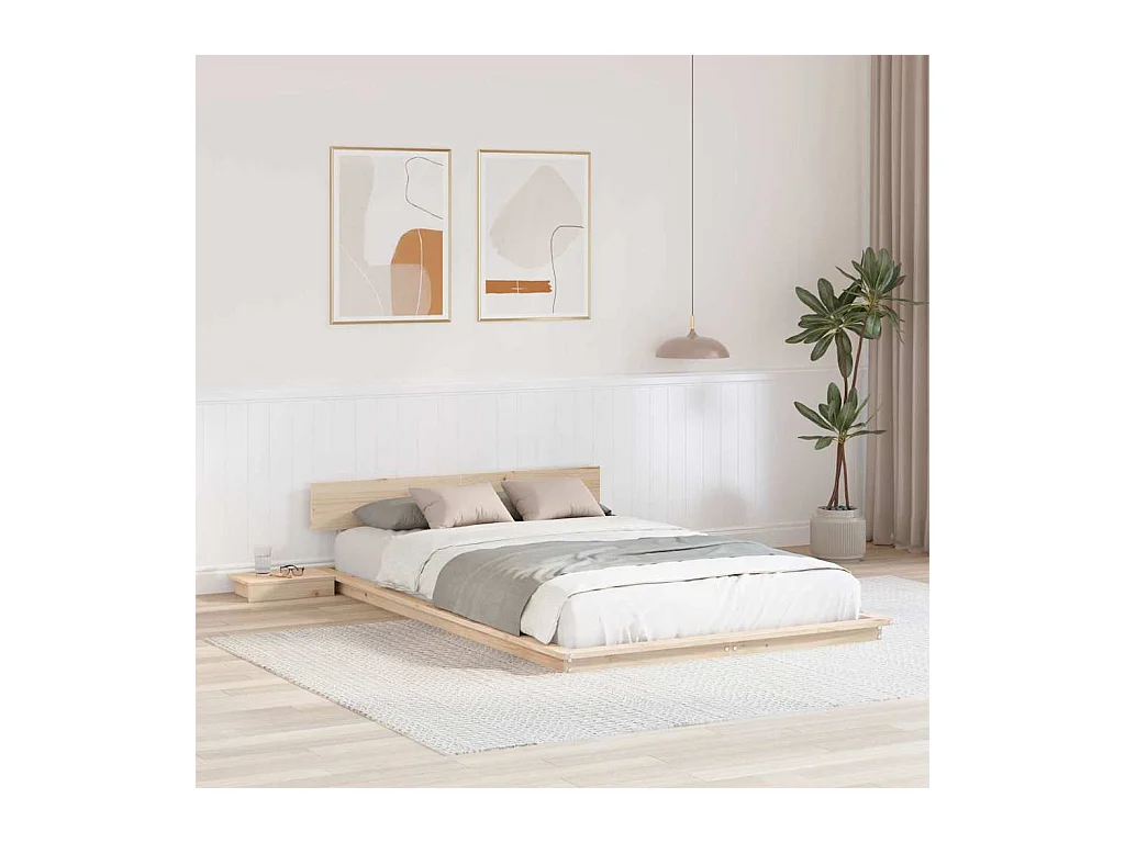 Struttura letto marrone 120 x 190 cm in legno