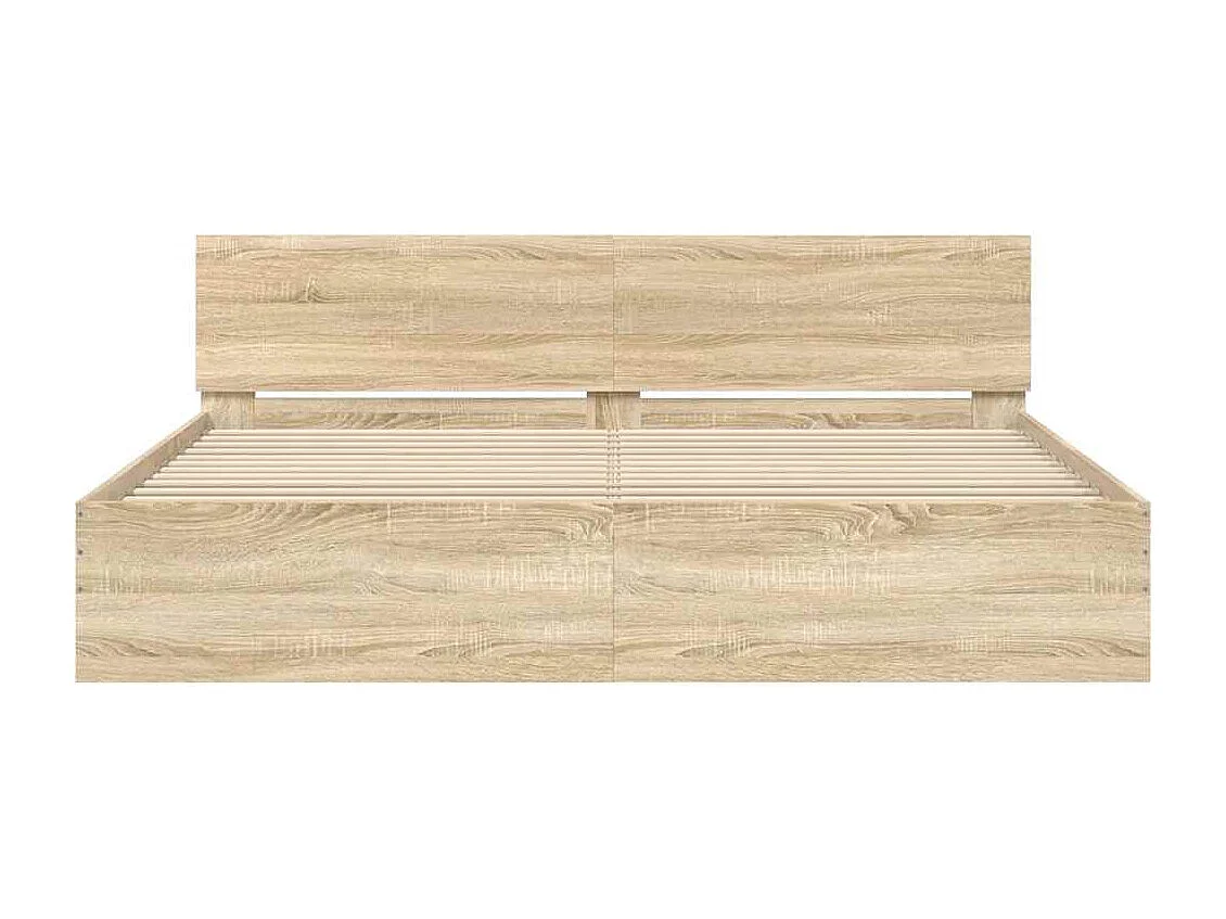Struttura letto senza materasso Sonoma rovere 200x200 cm