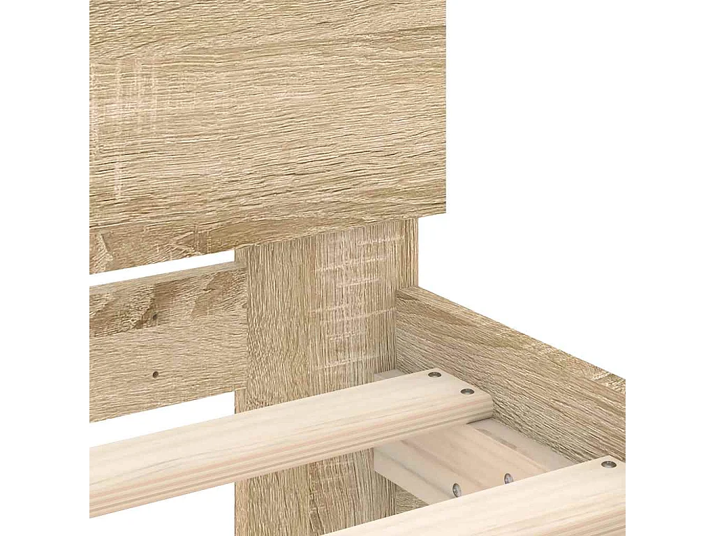 Struttura letto senza materasso Sonoma rovere 200x200 cm