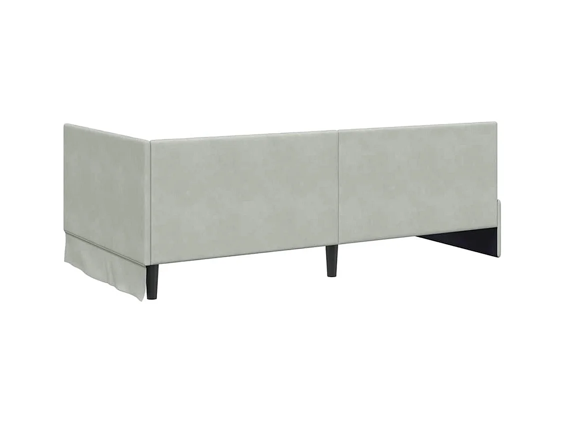 Cadre de lit d'angle Gris clair 100 x 200 cm Velours