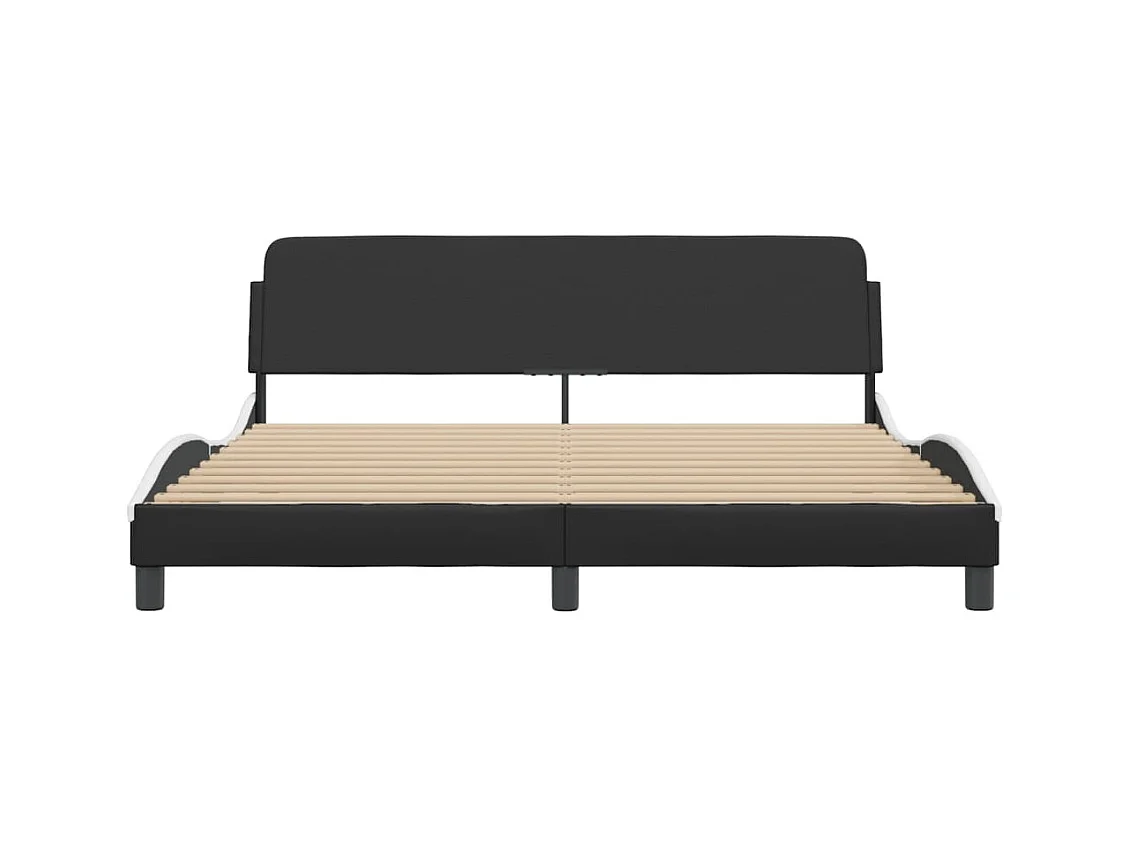 Struttura letto senza materasso nero e bianco 180x200 cm in similpelle