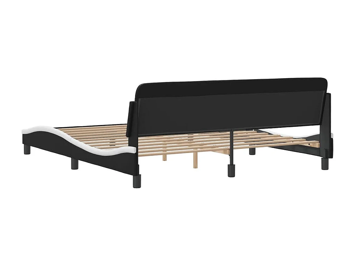 Struttura letto senza materasso nero e bianco 180x200 cm in similpelle