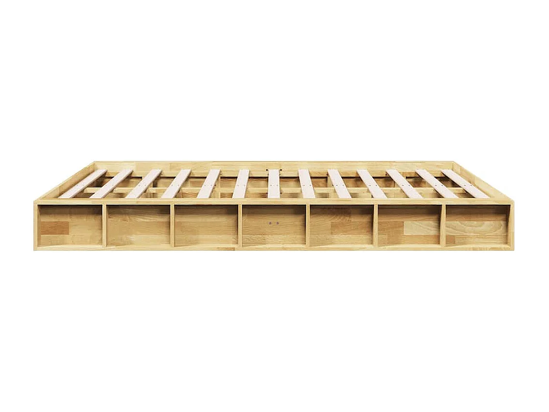 Cadre de lit sans matelas 150x200 cm bois massif de chêne