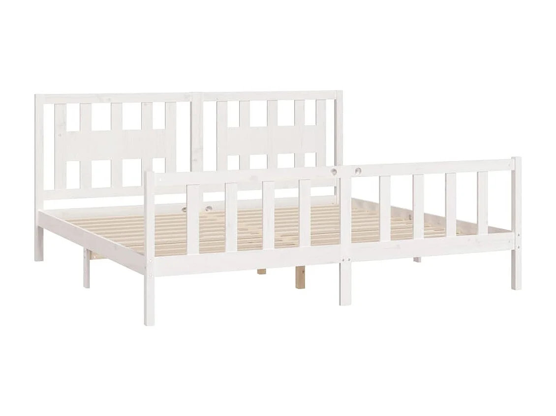 Cadre de lit sans matelas blanc bois massif de pin 200x200 cm