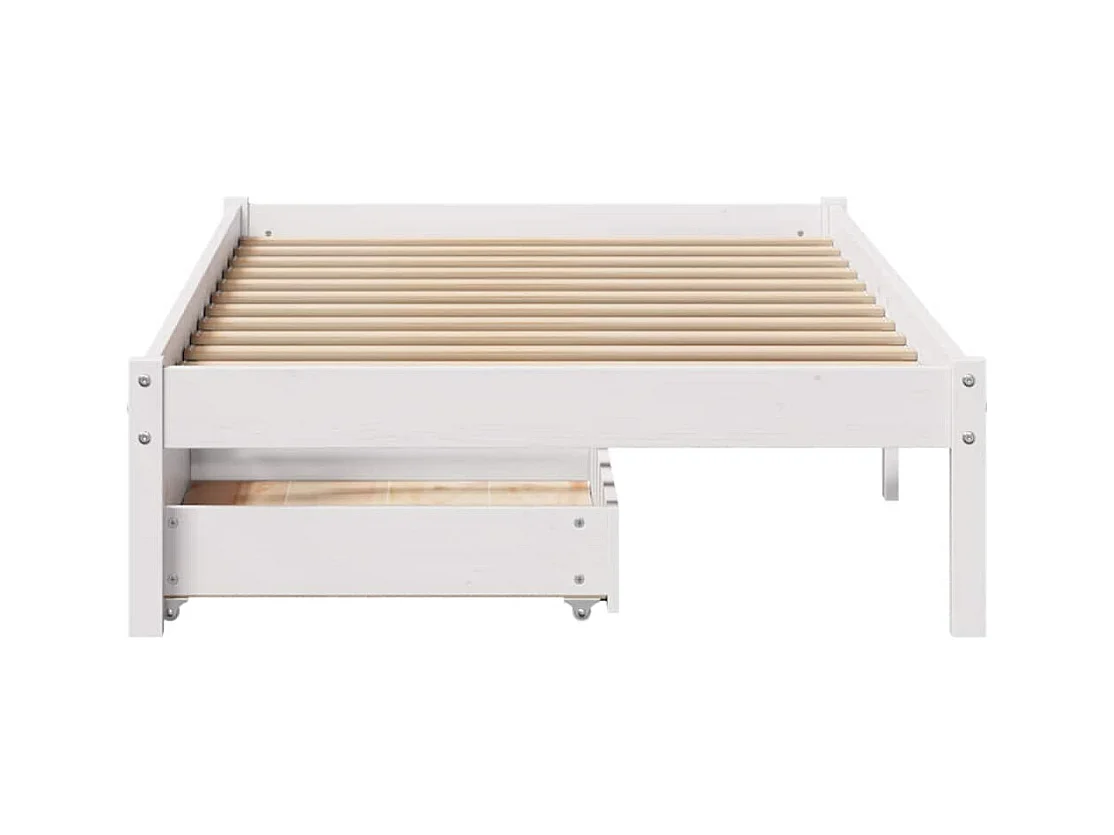 Bedframe zonder matras wit 75x190 cm massief grenenhout