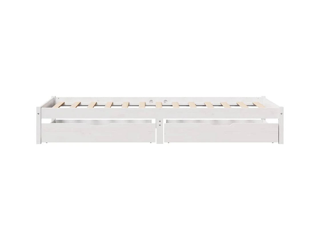 Bedframe zonder matras wit 75x190 cm massief grenenhout