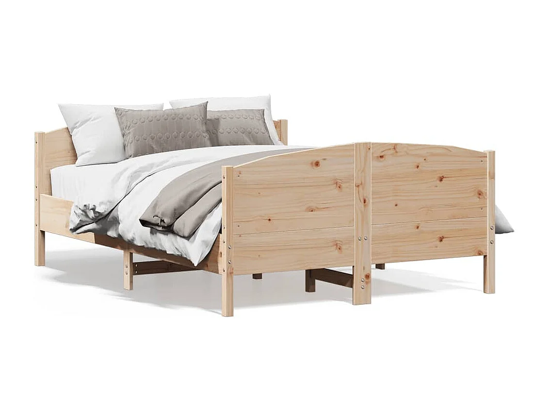 Estructura de cama sin colchón 135x190 cm madera maciza de pino