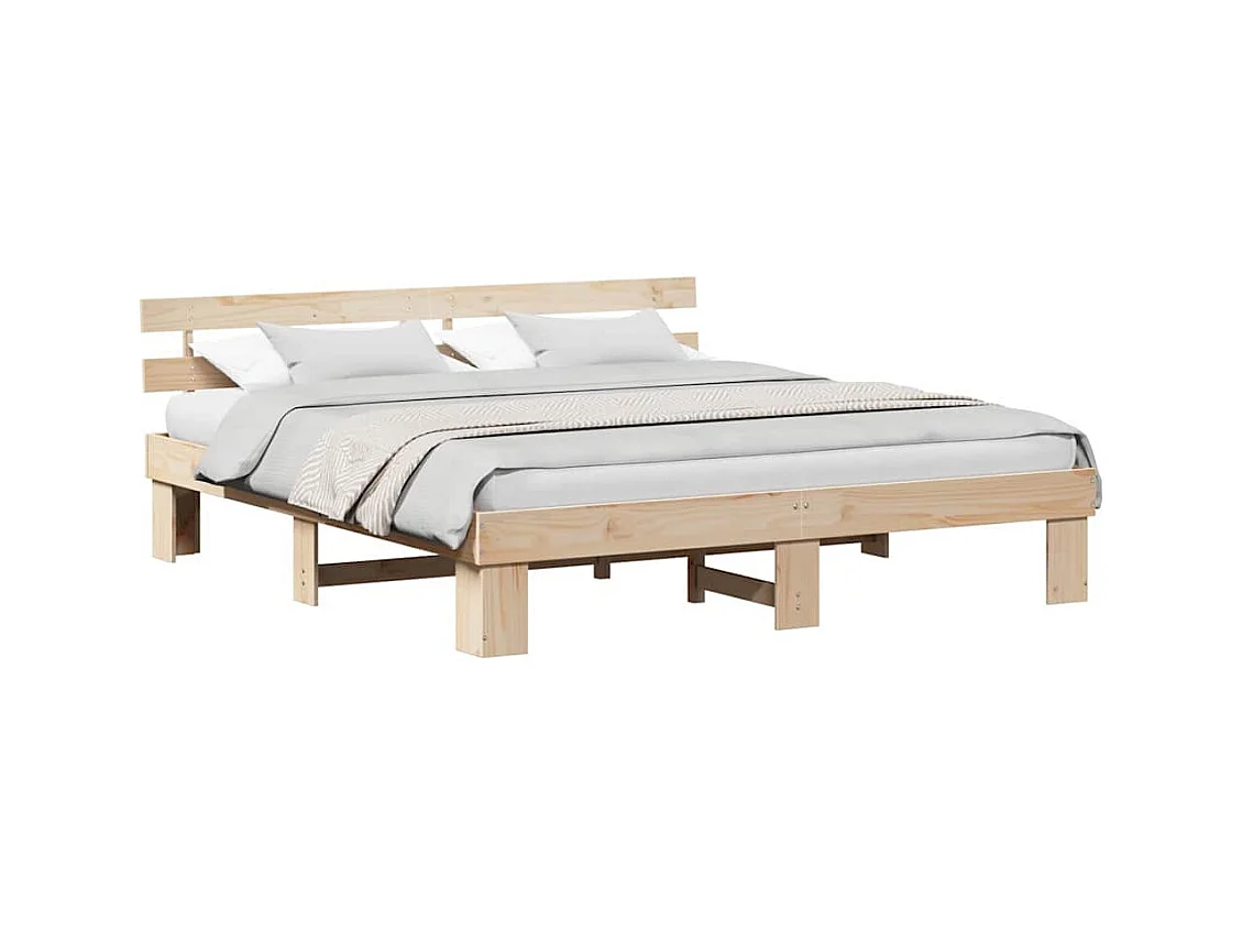 Struttura letto con testiera Marrone 200 x 200 cm