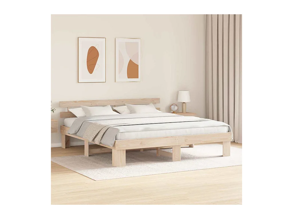 Struttura letto con testiera Marrone 200 x 200 cm