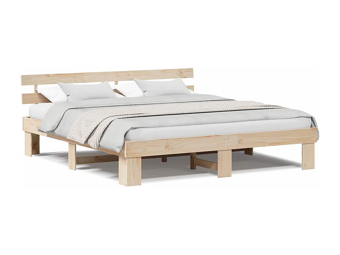 Struttura letto con testiera Marrone 200 x 200 cm