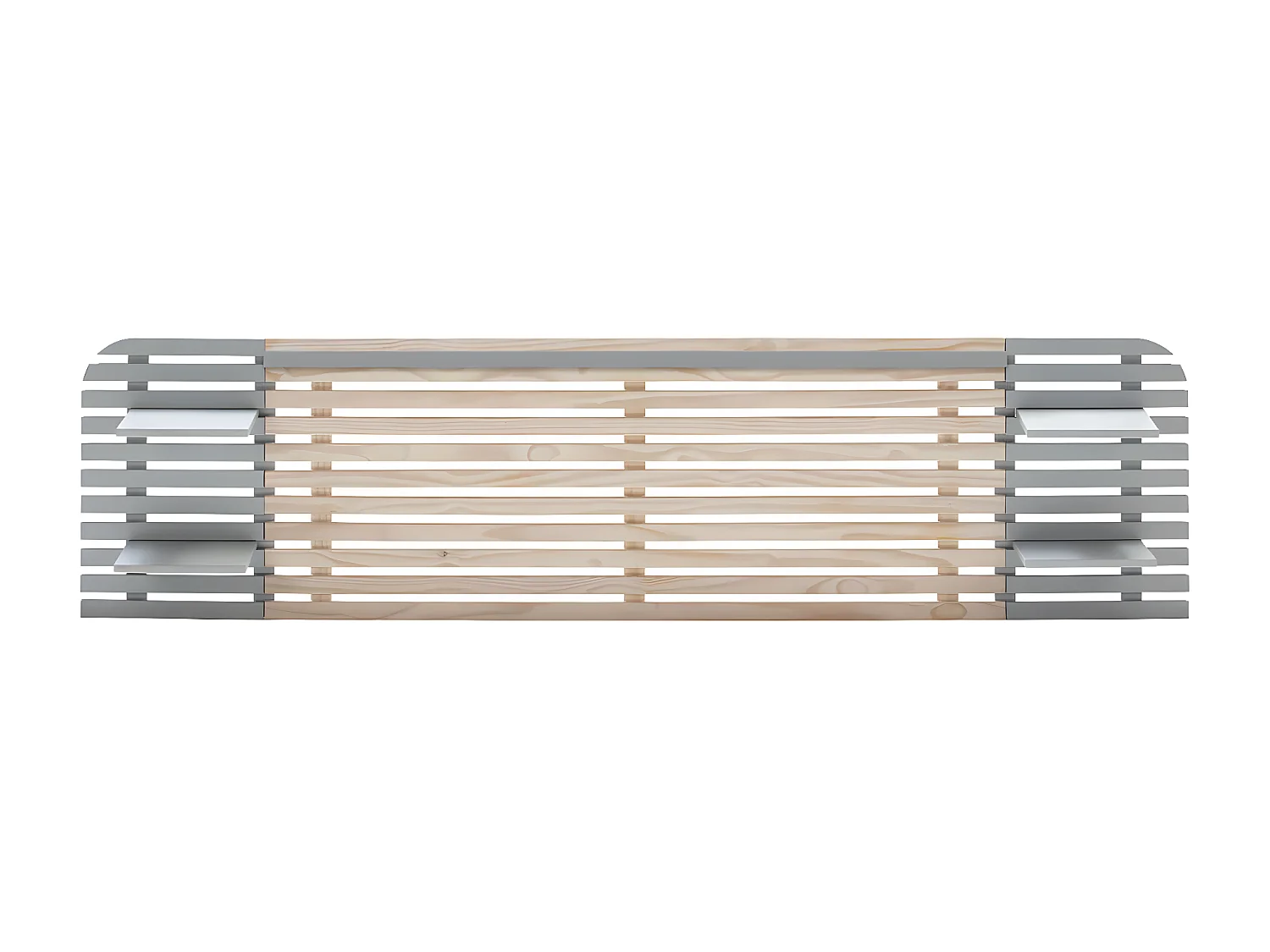 ALIX - Tête de Lit L.240cm Bois Massif Naturel et Gris