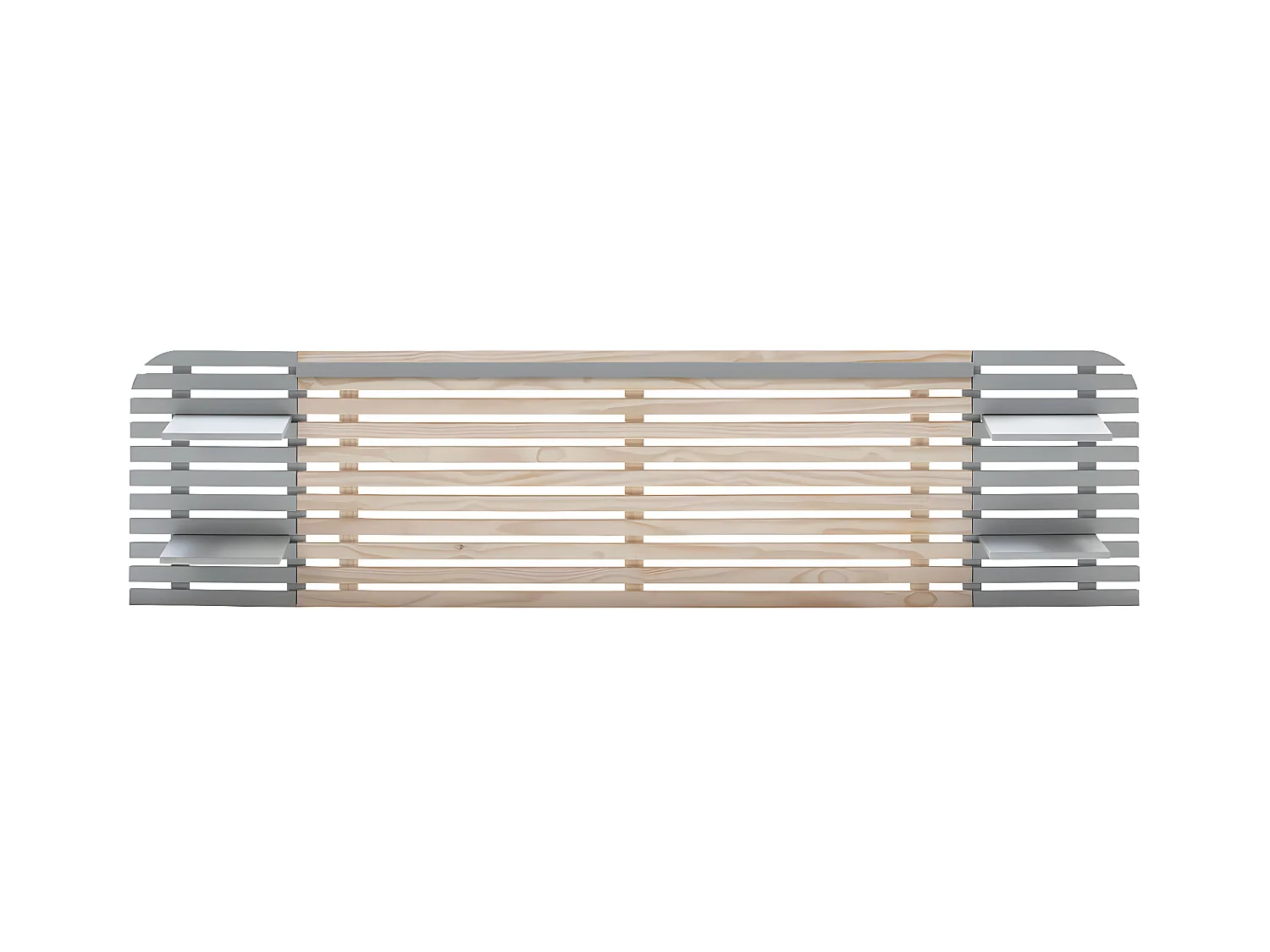 ALIX - Tête de Lit L.240cm Bois Massif Naturel et Gris