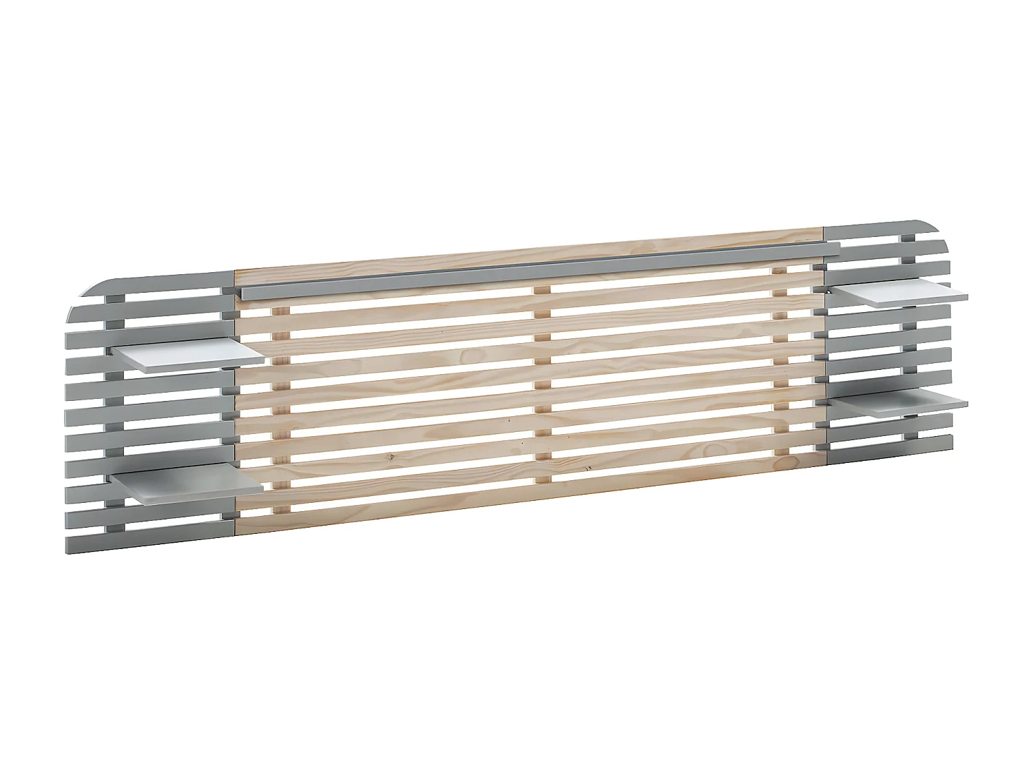 ALIX - Tête de Lit L.240cm Bois Massif Naturel et Gris