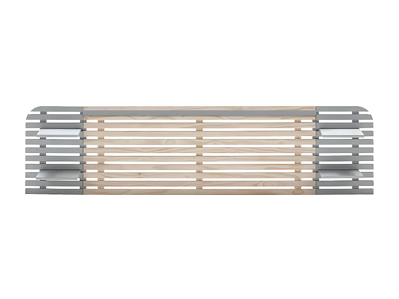 ALIX - Tête de Lit L.240cm Bois Massif Naturel et Gris