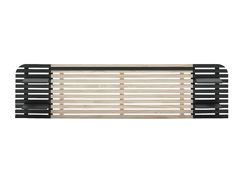 ALIX - Tête de Lit L.240cm Bois Massif Naturel et Noir