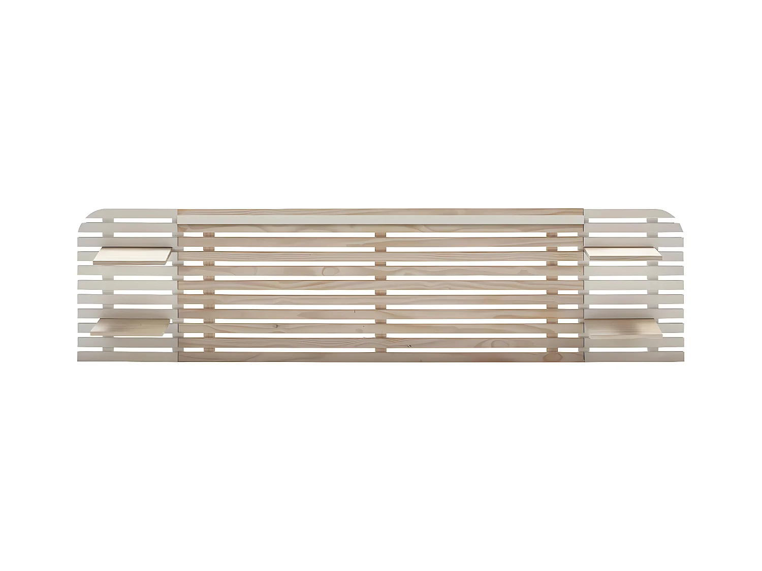 ALIX - Tête de Lit L.240cm Bois Massif Naturel et Blanc