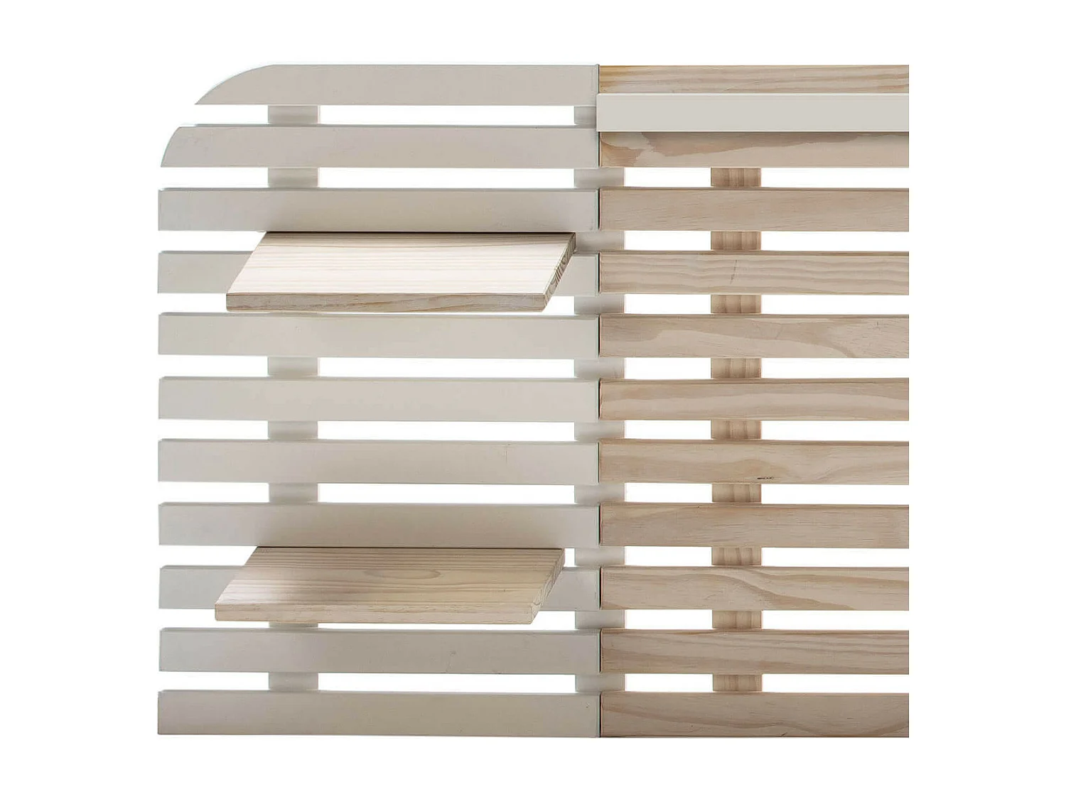 ALIX - Tête de Lit L.240cm Bois Massif Naturel et Blanc