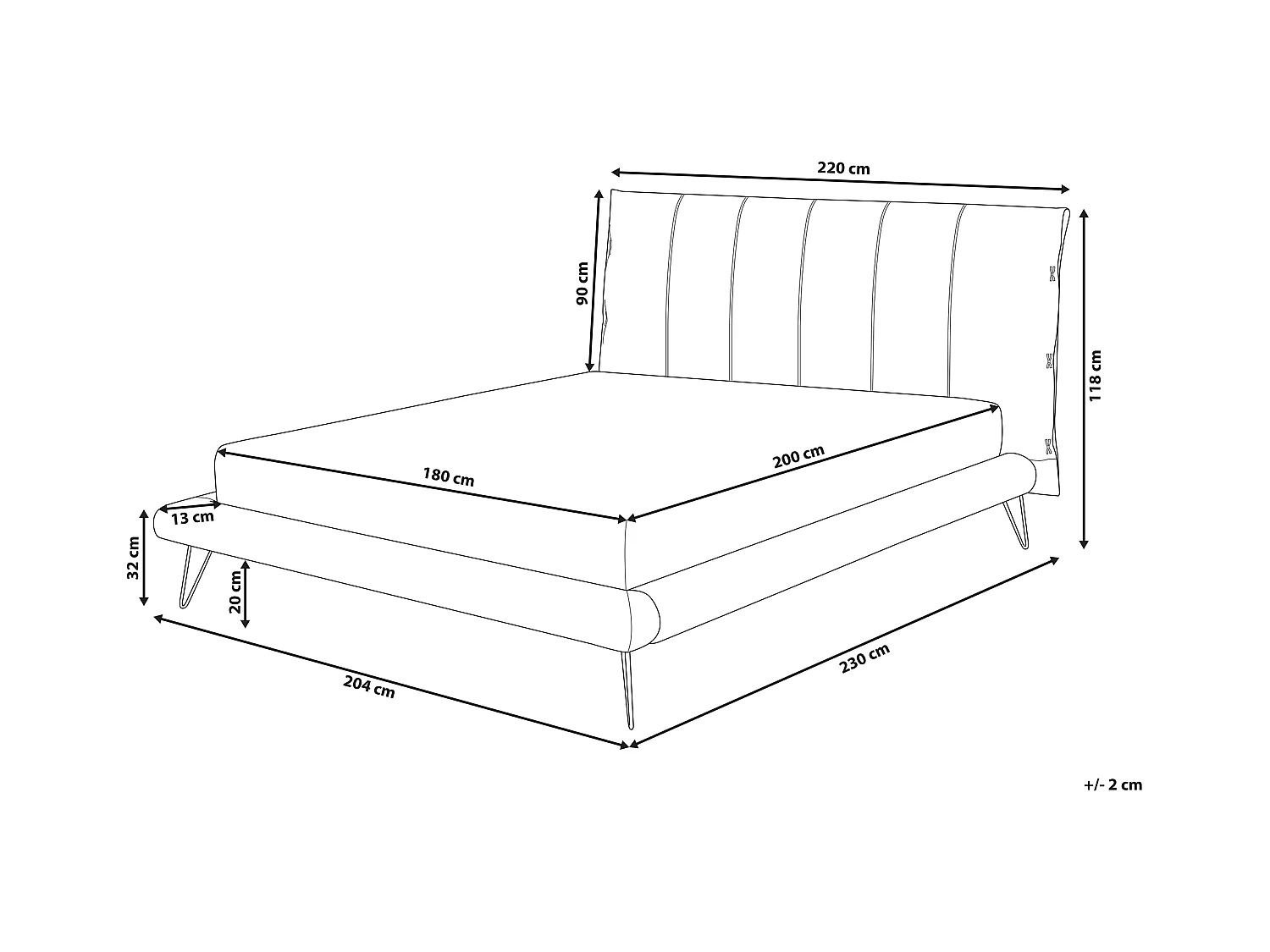 Designer Polsterbett beige 180 x 200 cm Kunstleder Doppelbett Glamour Look Betin