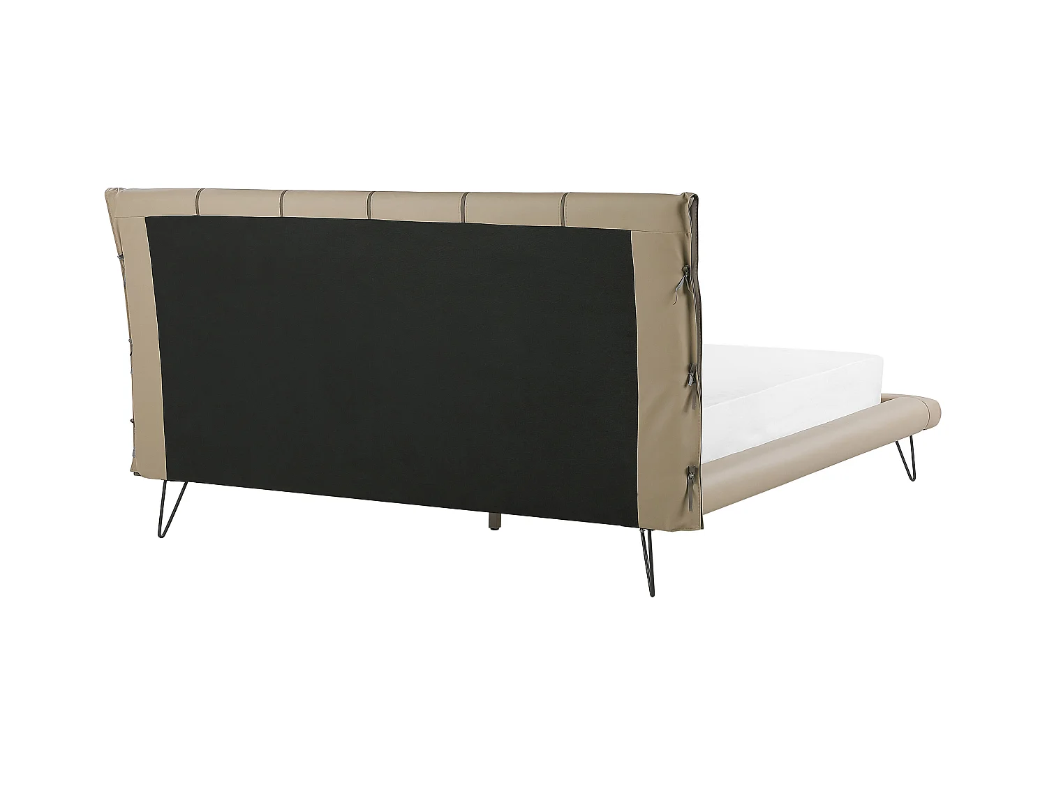 Designer Polsterbett beige 180 x 200 cm Kunstleder Doppelbett Glamour Look Betin
