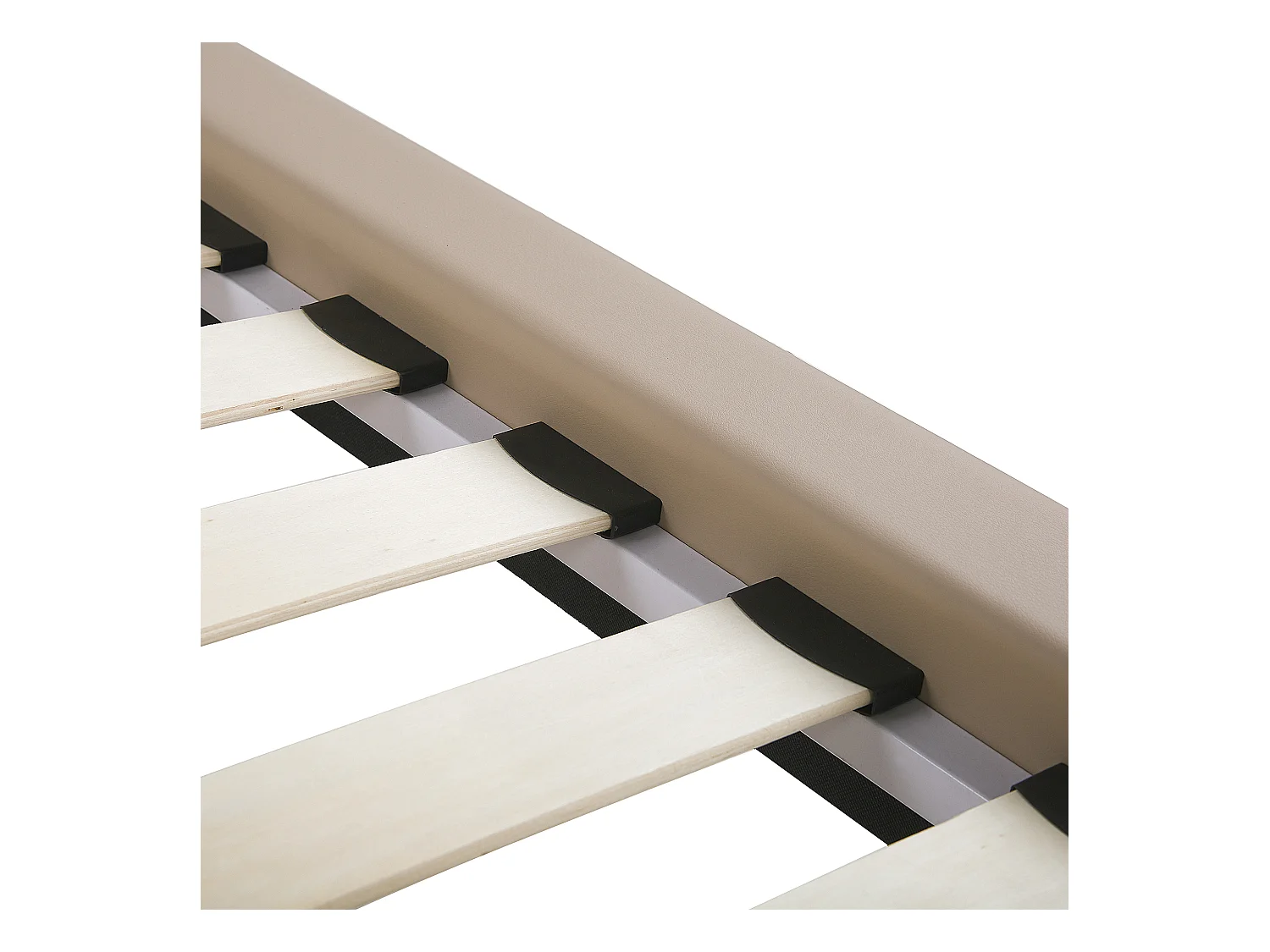 Designer Polsterbett beige 180 x 200 cm Kunstleder Doppelbett Glamour Look Betin