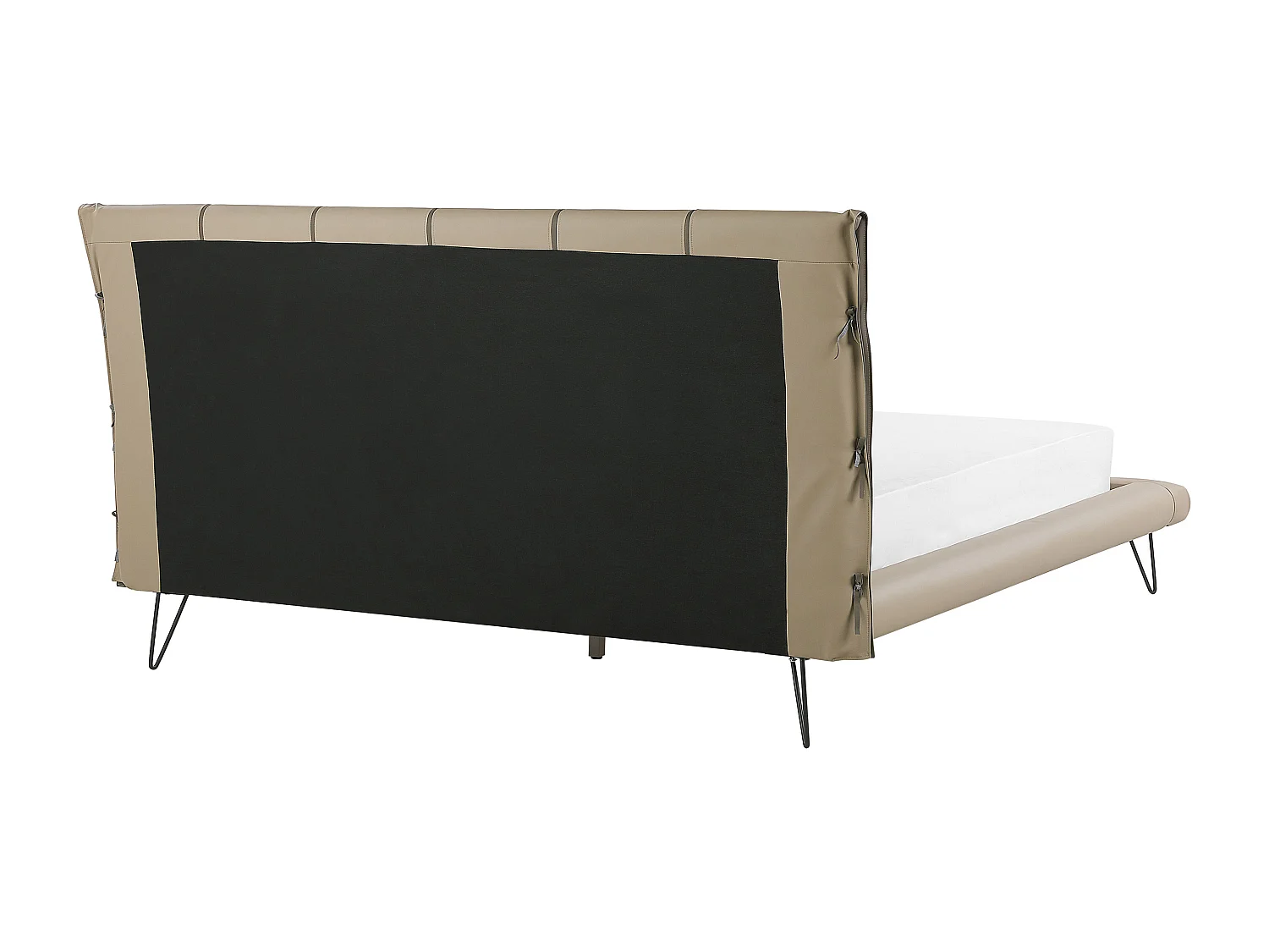 Lit avec sommier Cuir PU BETIN 180 x 200 cm Beige sable