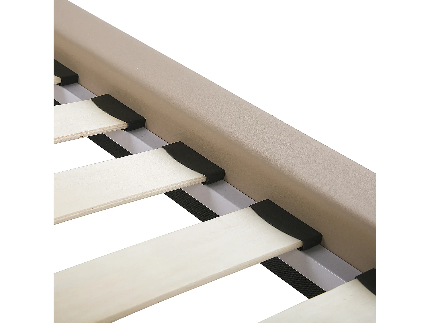 Lit avec sommier Cuir PU BETIN 180 x 200 cm Beige sable