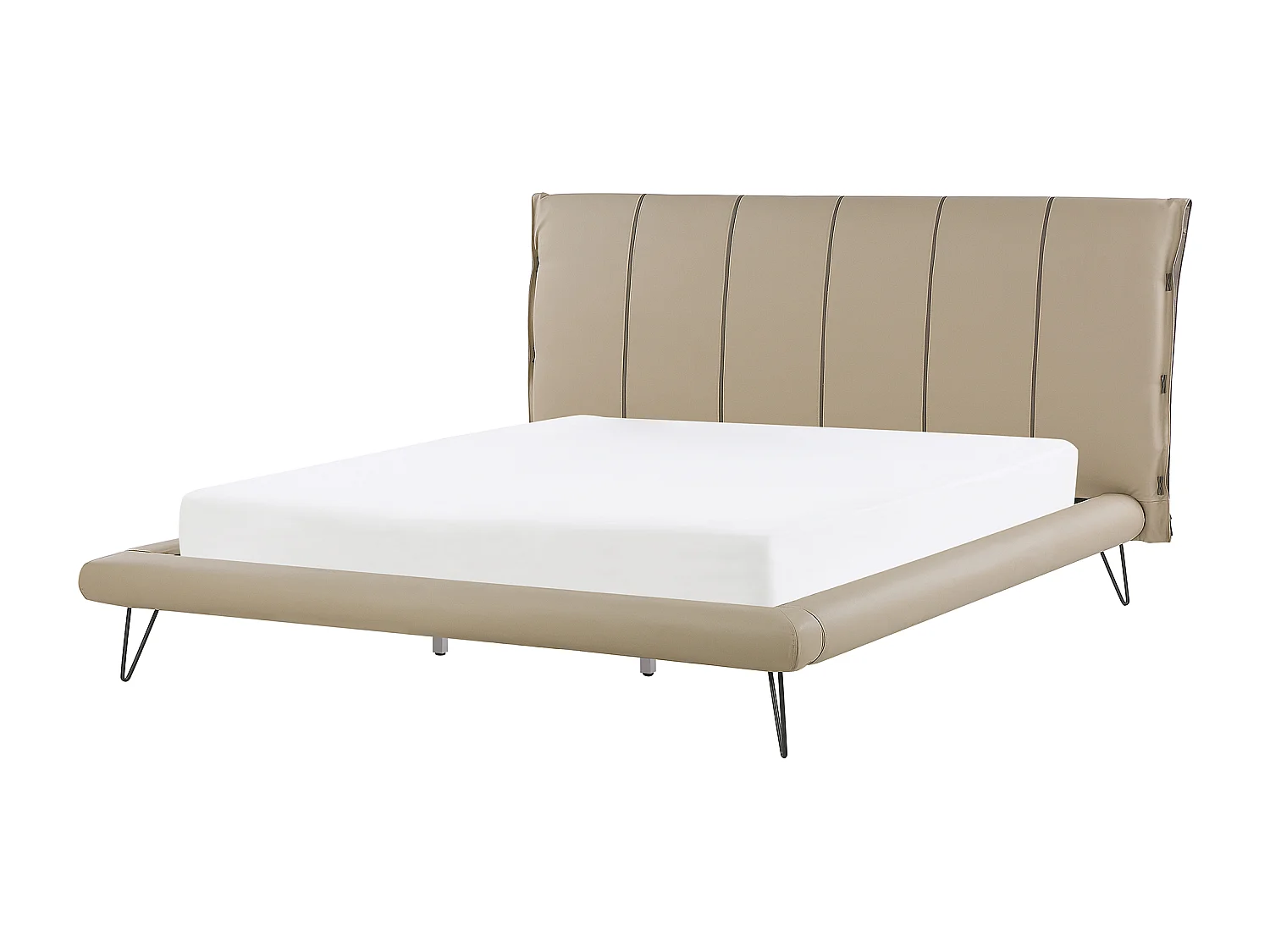 Letto Pelle sintetica BETIN 180 x 200 cm Beige sabbia