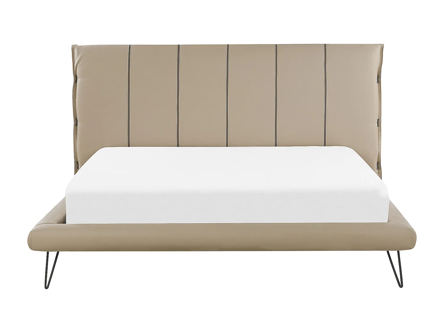 Lit avec sommier Cuir PU BETIN 180 x 200 cm Beige sable