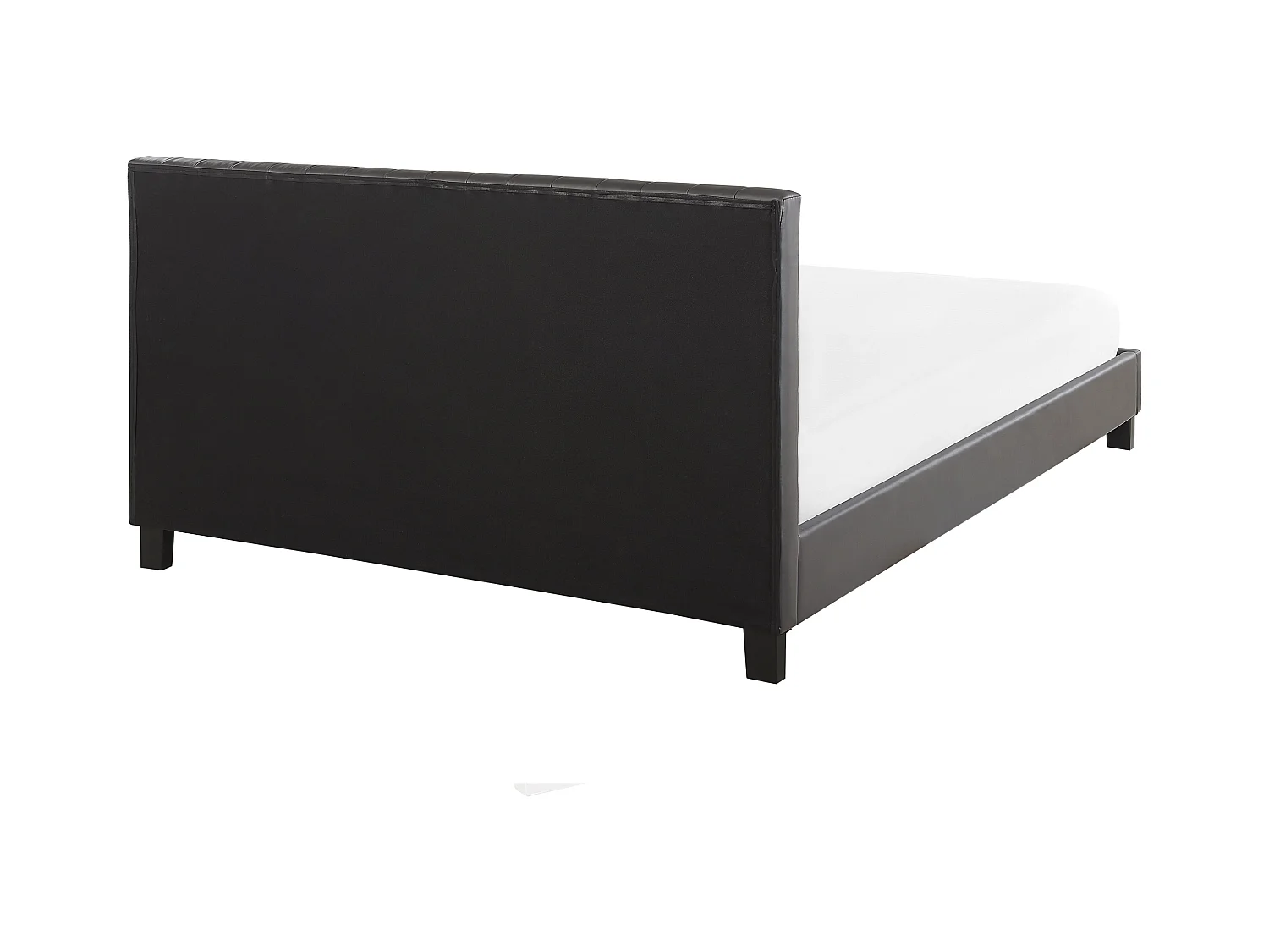 Lit avec sommier Cuir PU POITIERS 180 x 200 cm Gris