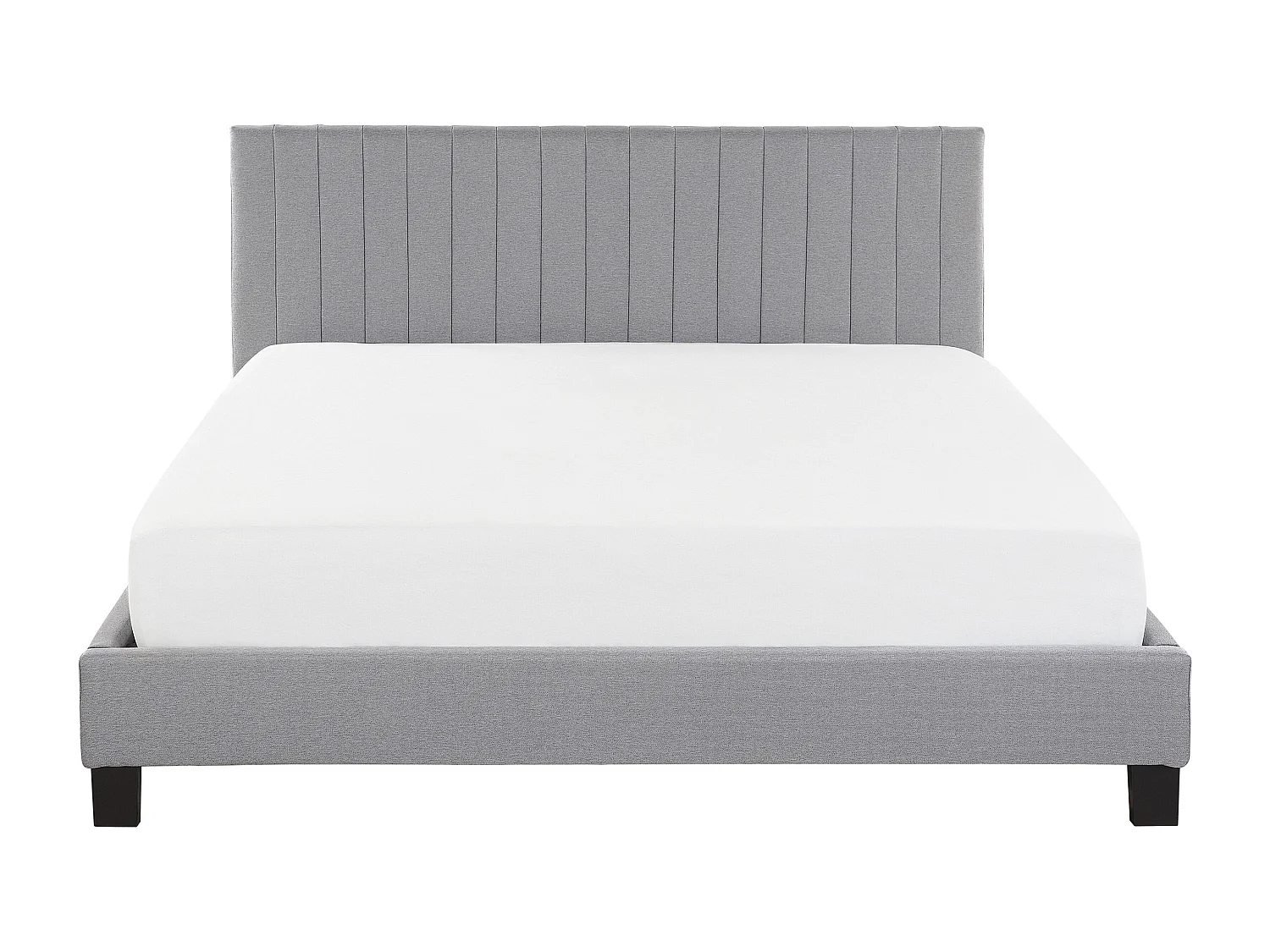 Lit avec sommier Tissu POITIERS 180 x 200 cm Gris clair