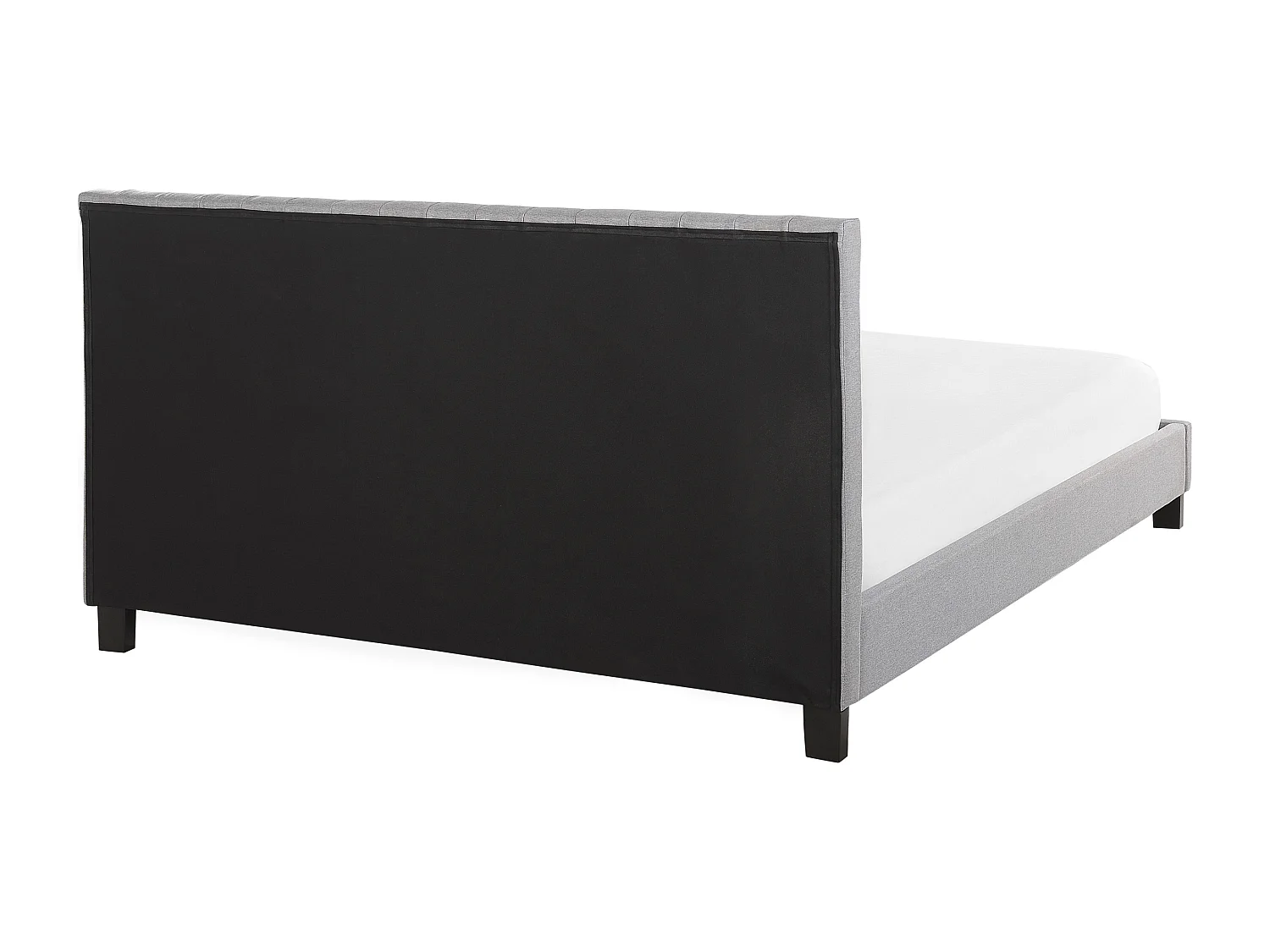 Lit avec sommier Tissu POITIERS 180 x 200 cm Gris clair