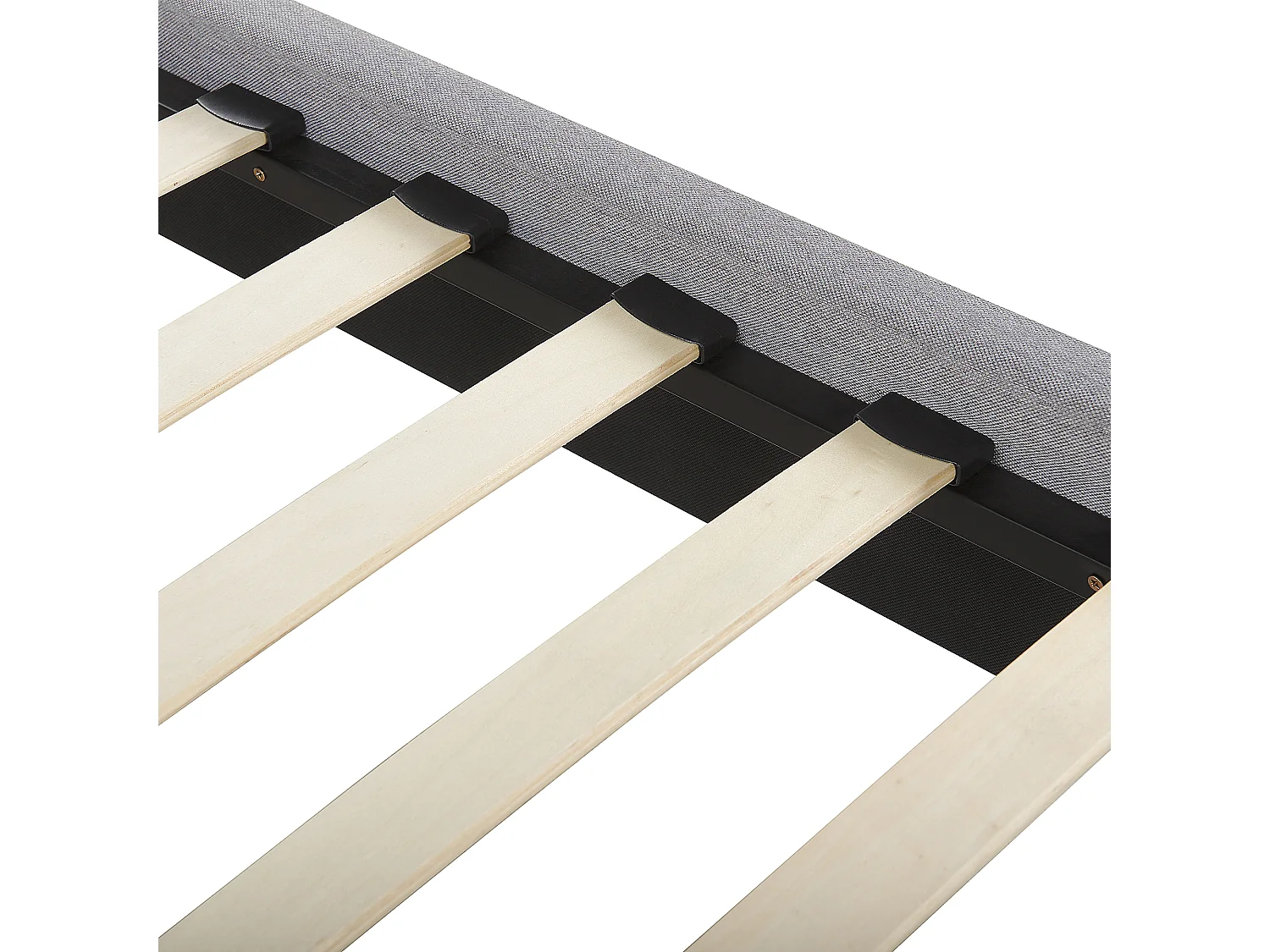 Lit avec sommier Tissu POITIERS 180 x 200 cm Gris clair