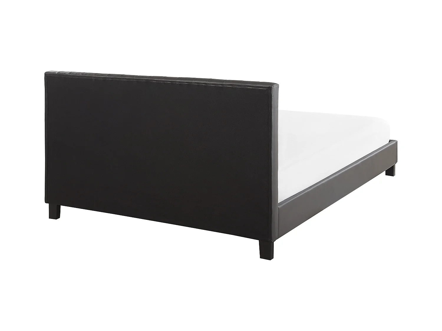 Elegantes Bett Kunstleder mit Lattenrost grau 160 x 200 cm Poitiers