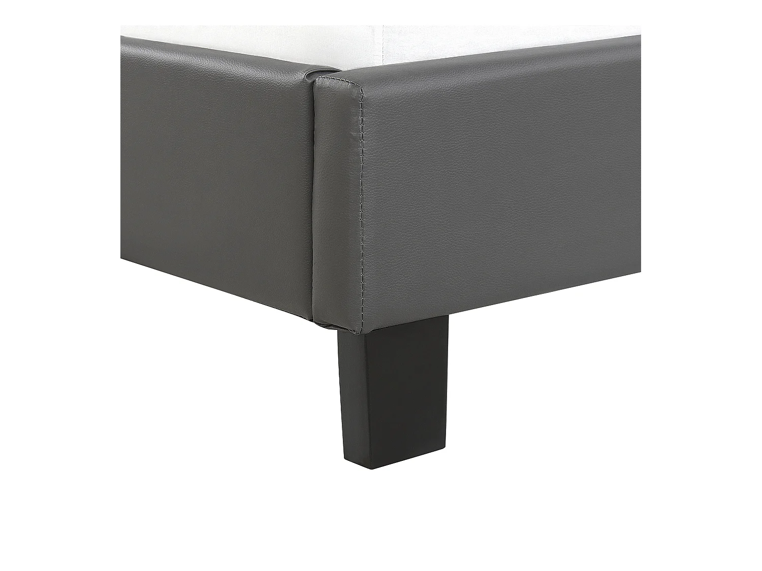 Elegantes Bett Kunstleder mit Lattenrost grau 160 x 200 cm Poitiers