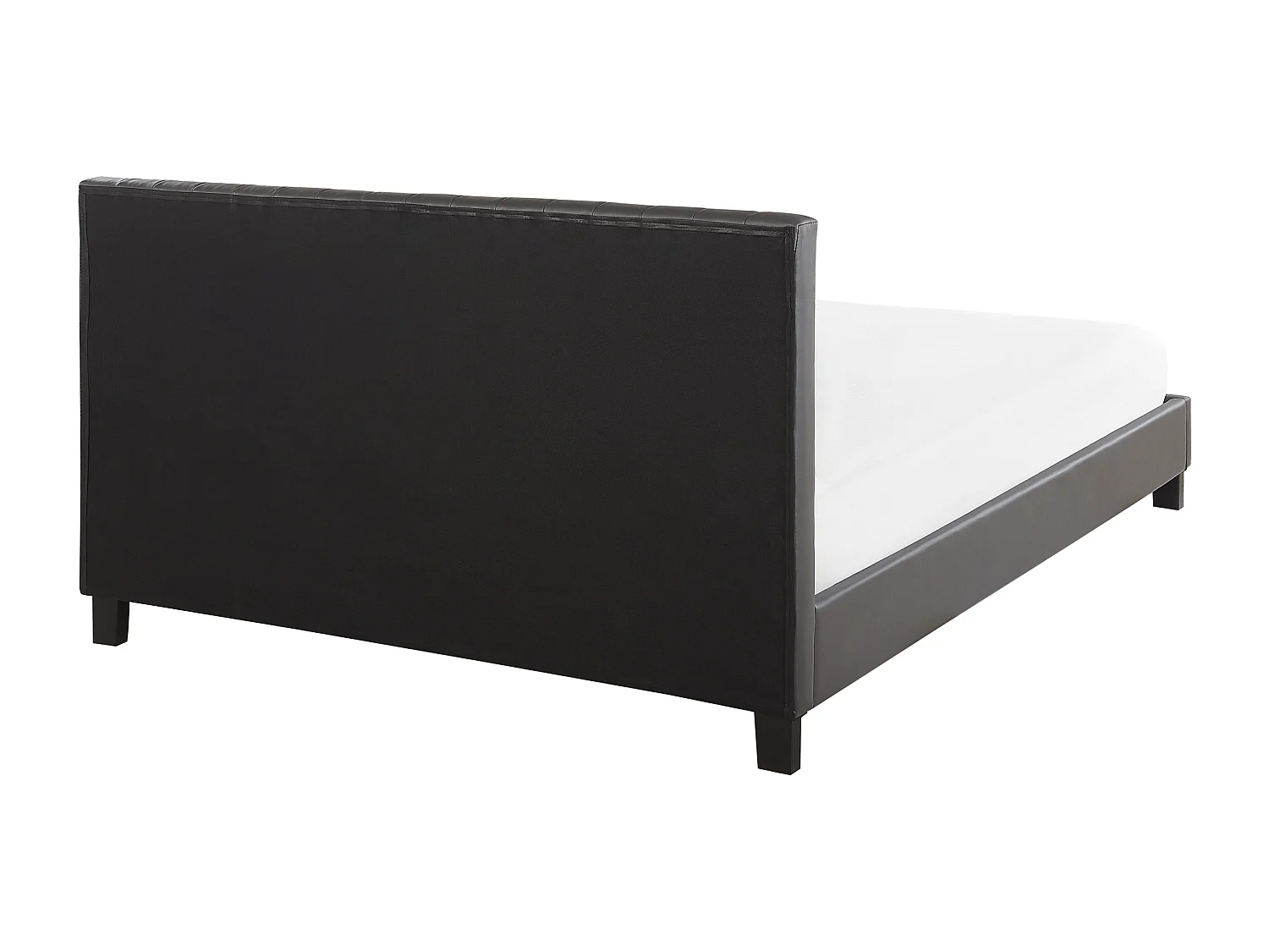 Elegantes Bett Kunstleder mit Lattenrost grau 160 x 200 cm Poitiers