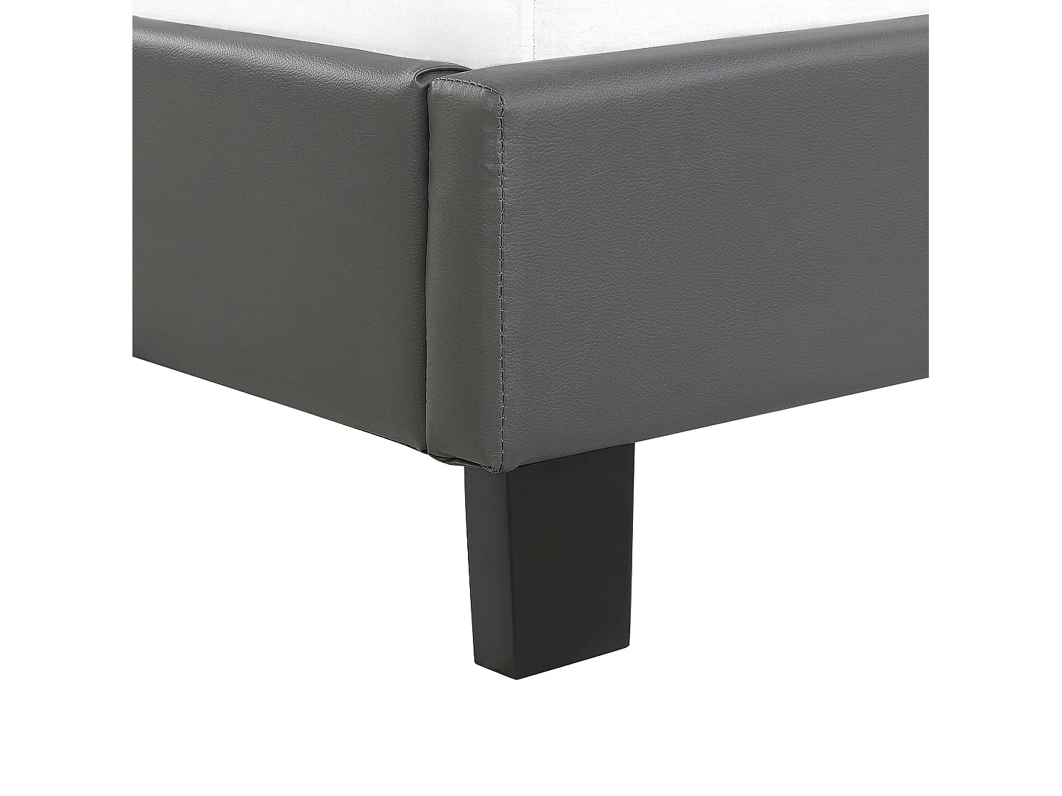 Elegantes Bett Kunstleder mit Lattenrost grau 160 x 200 cm Poitiers