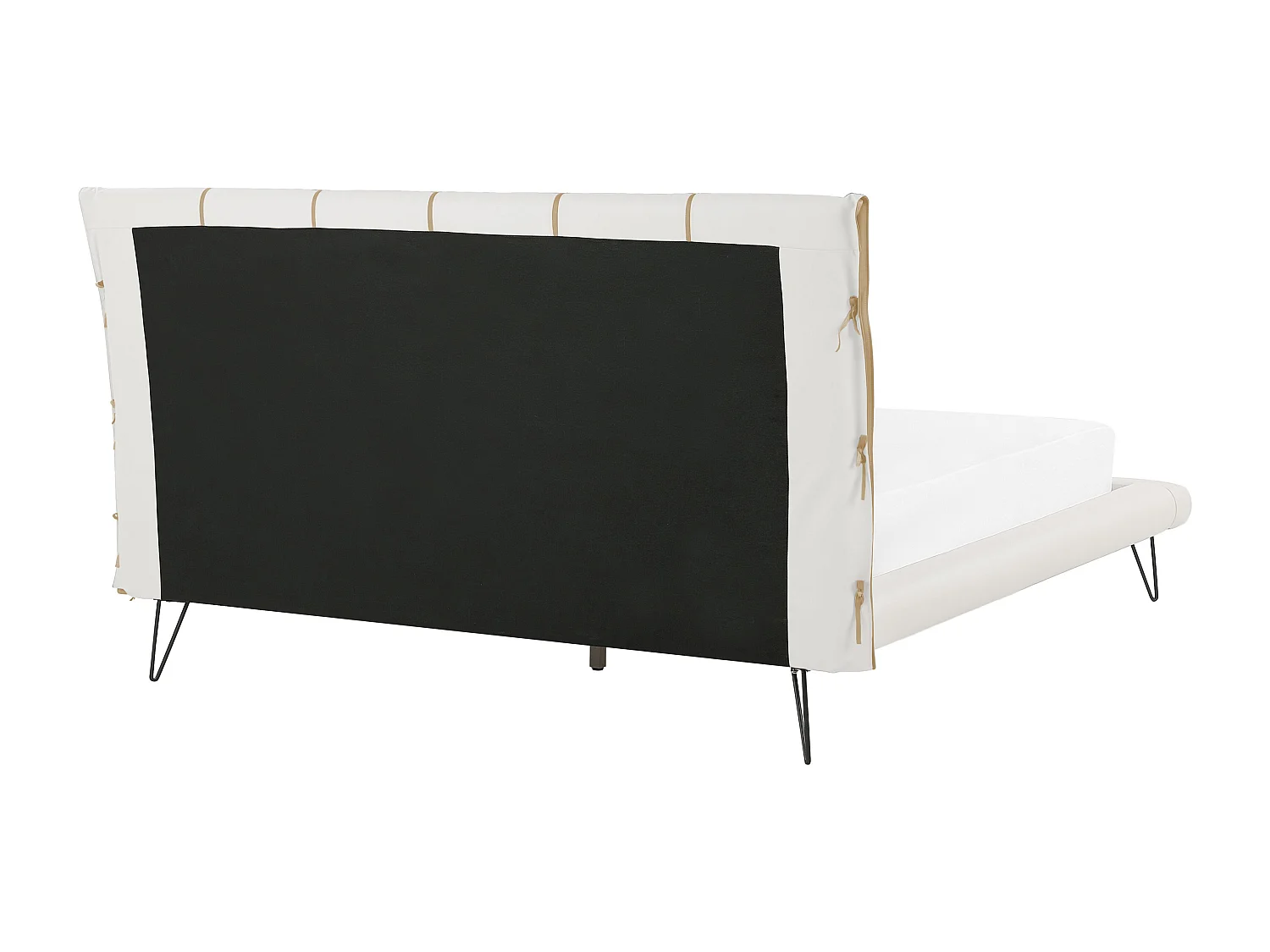 Lit avec sommier Cuir PU BETIN 160 x 200 cm Beige clair