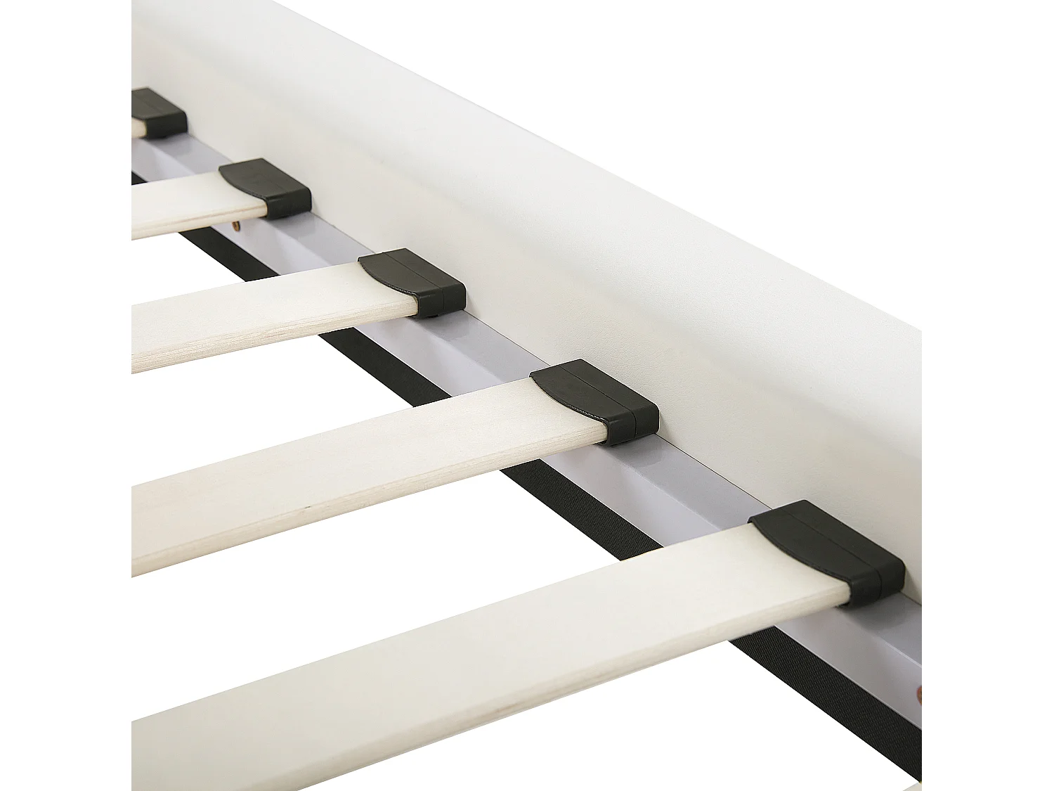 Lit avec sommier Cuir PU BETIN 160 x 200 cm Beige clair