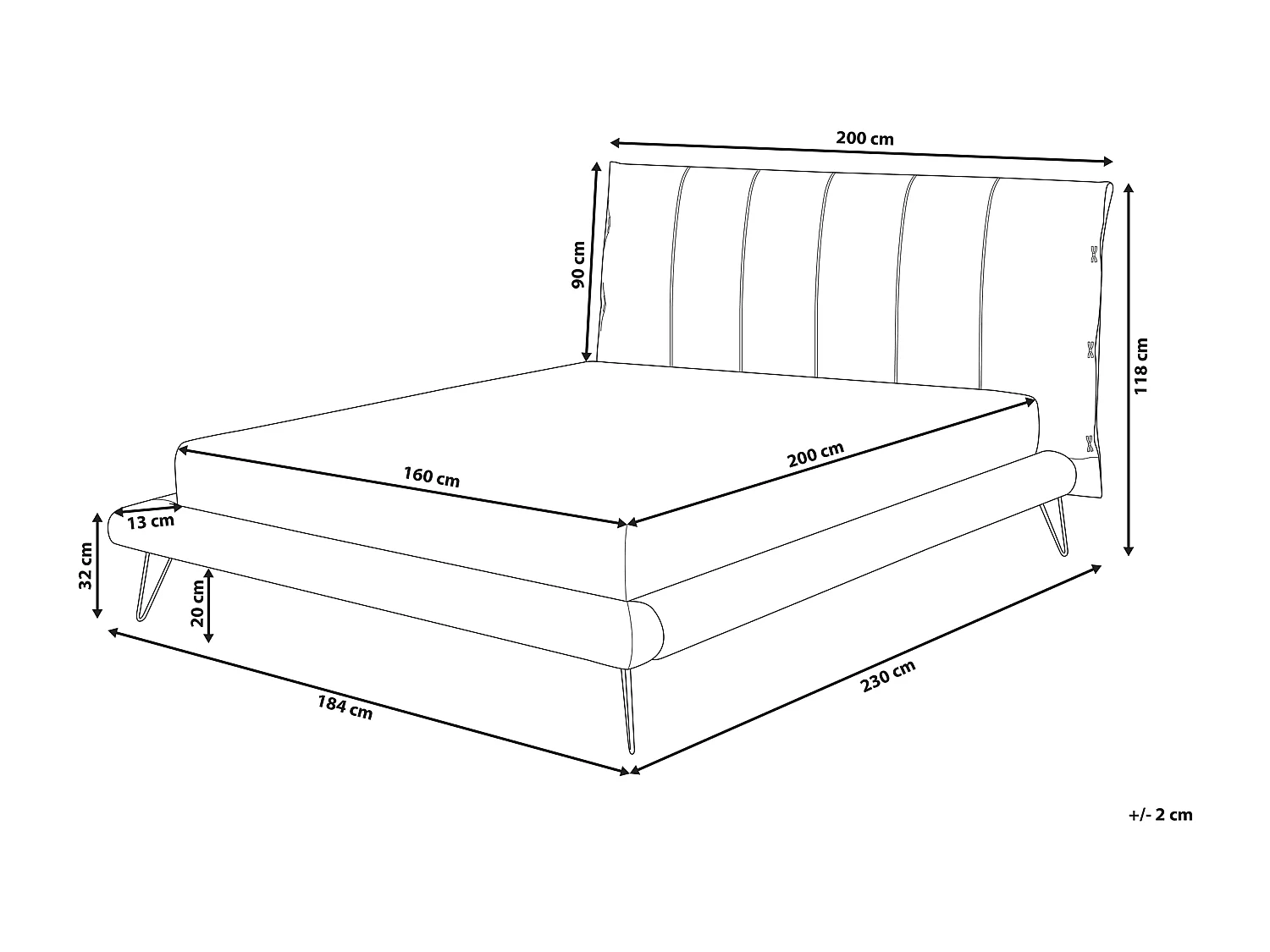 Letto Pelle sintetica BETIN 160 x 200 cm Crema