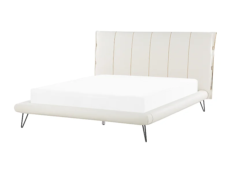 Letto Pelle sintetica BETIN 160 x 200 cm Crema
