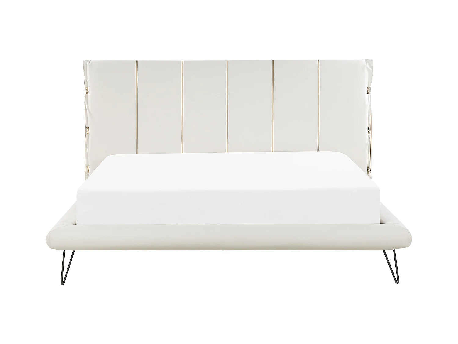 Lit avec sommier Cuir PU BETIN 180 x 200 cm Beige clair