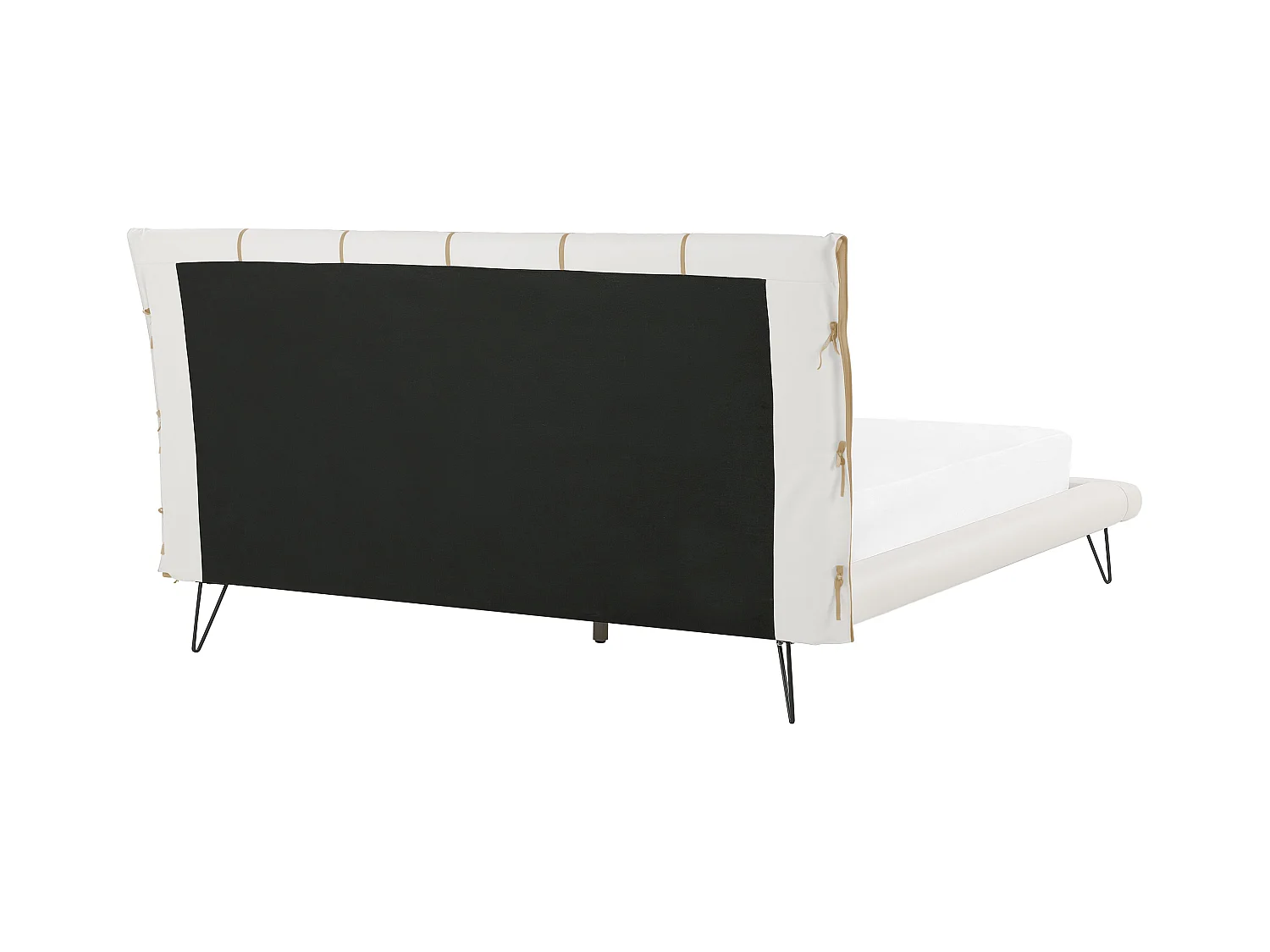 Lit avec sommier Cuir PU BETIN 180 x 200 cm Beige clair