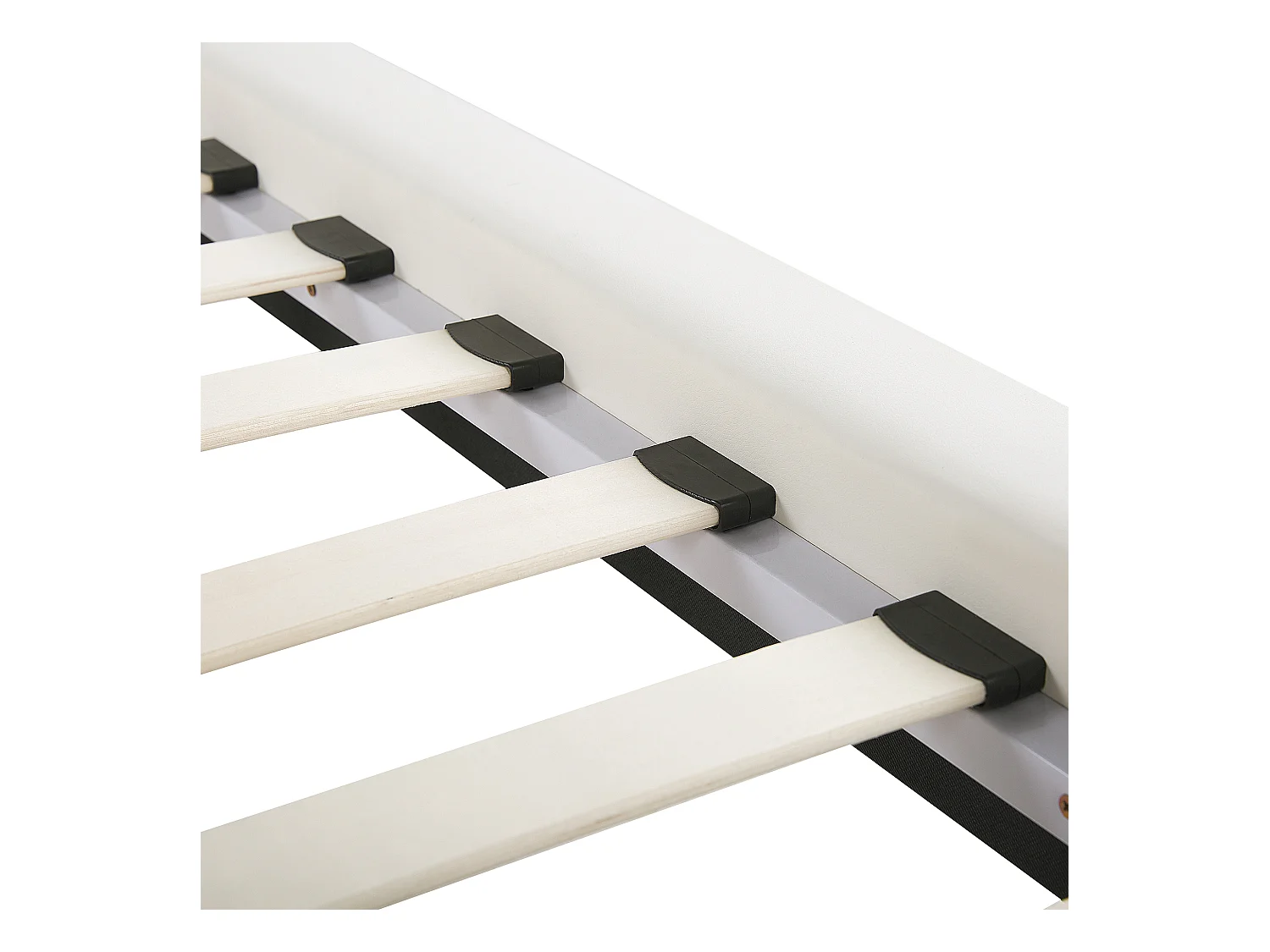 Lit avec sommier Cuir PU BETIN 180 x 200 cm Beige clair